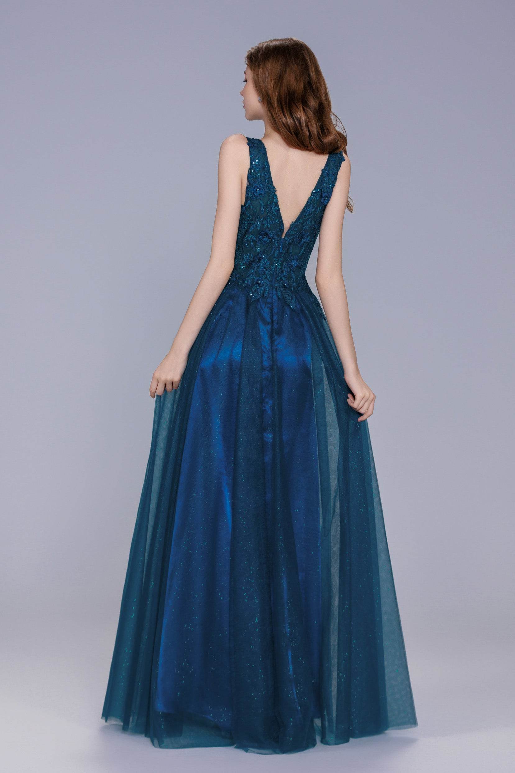 A-Line Maxi Tulle Prom Dress CS1045