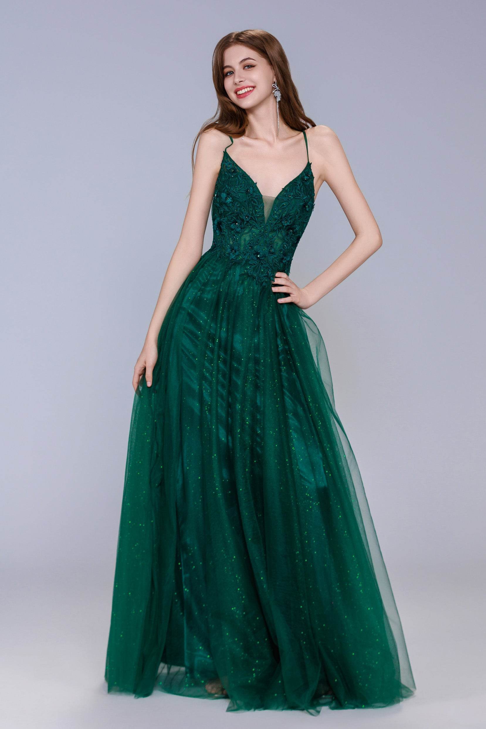 A-Line Maxi Tulle Prom Dress CS1060