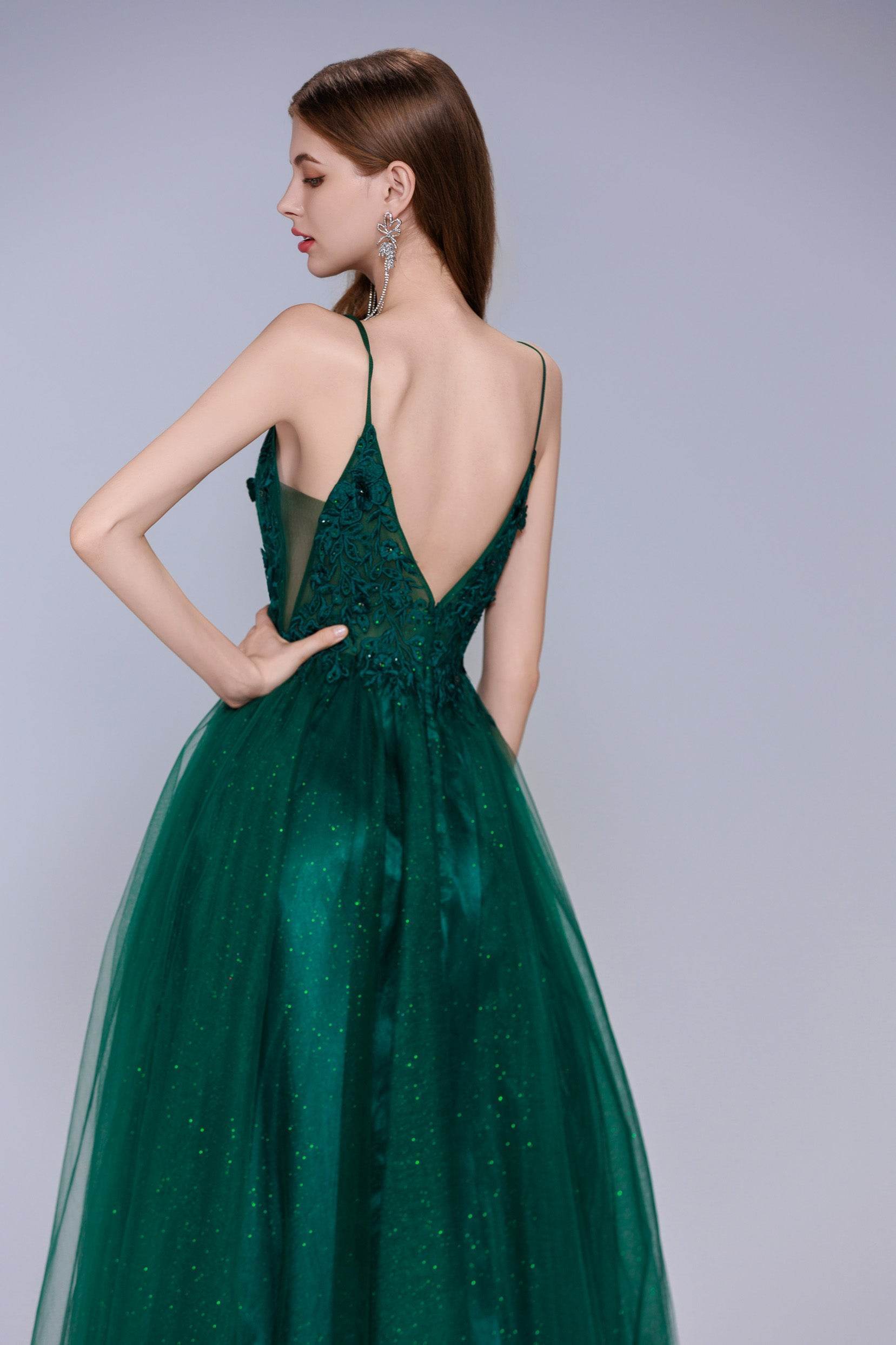 A-Line Maxi Tulle Prom Dress CS1060