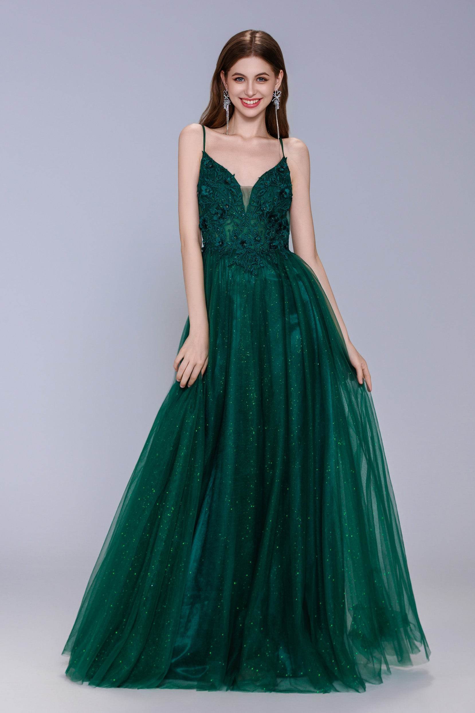A-Line Maxi Tulle Prom Dress CS1060