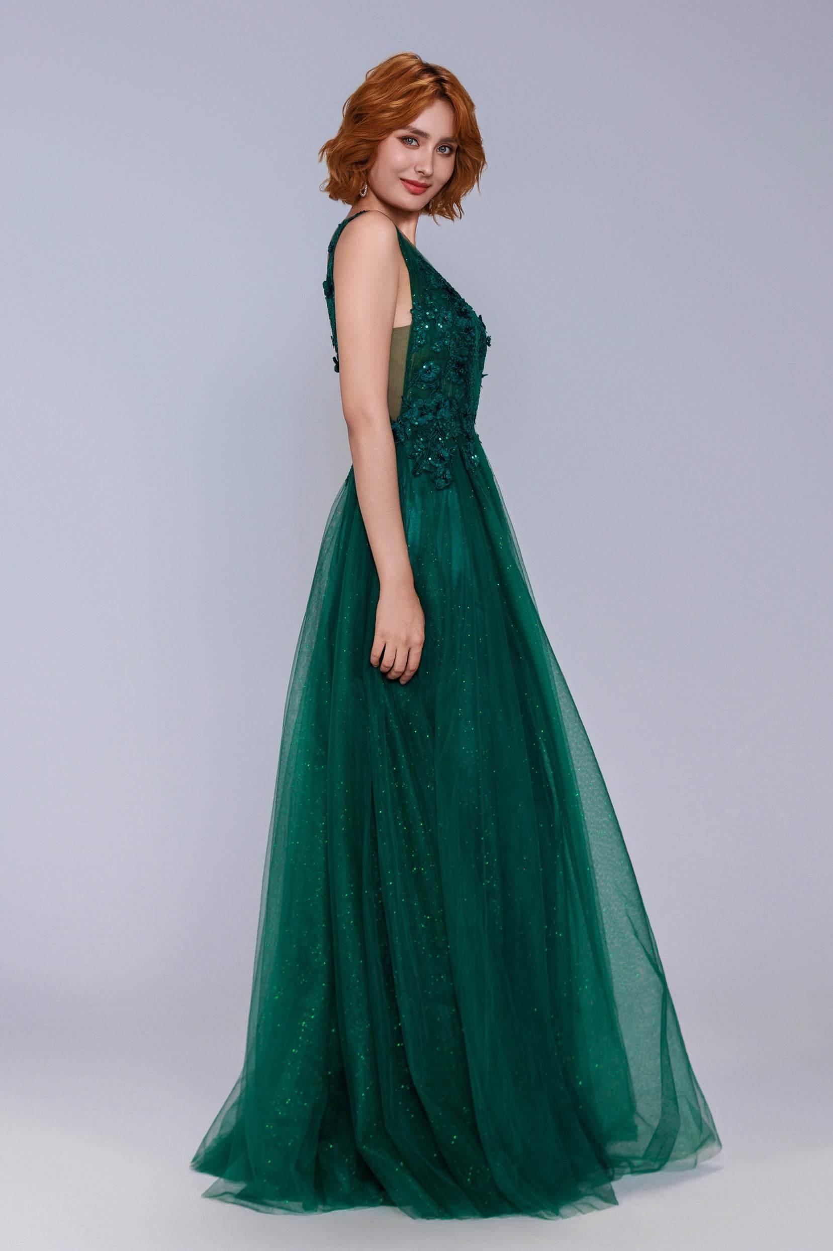 A-Line Maxi Tulle Prom Dress CS1062