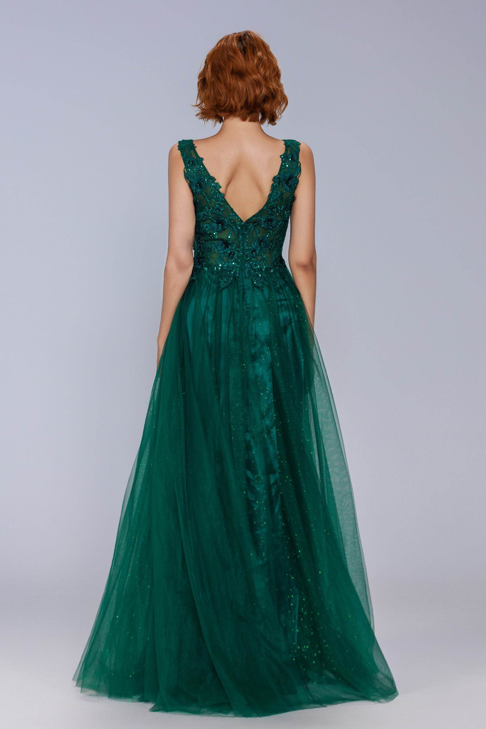 A-Line Maxi Tulle Prom Dress CS1062