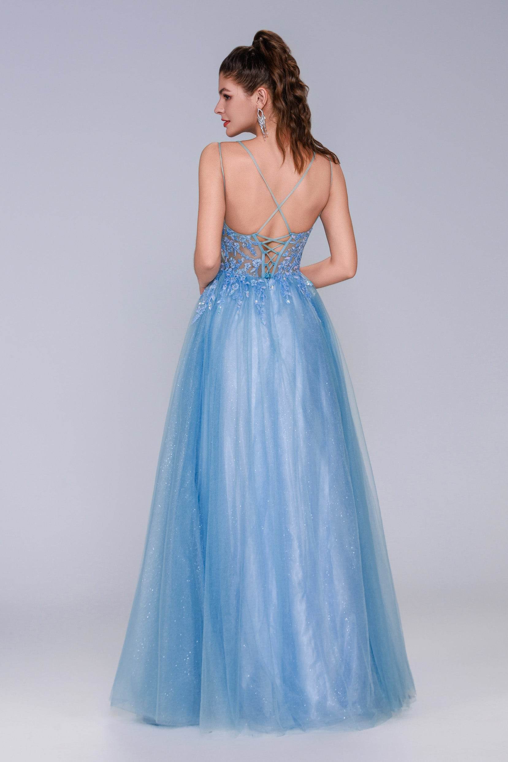 A-Line Maxi Tulle Prom Dress CS1070