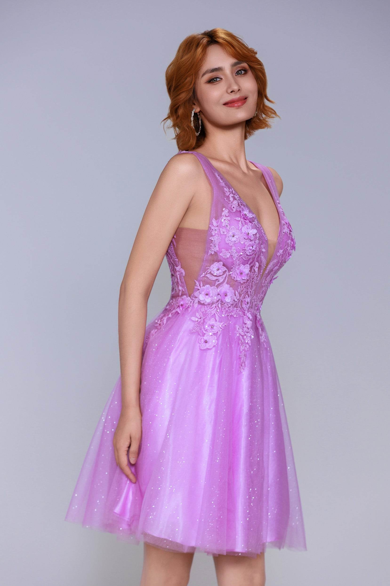 A-Line Mini Tulle Homecoming Dress CS1074