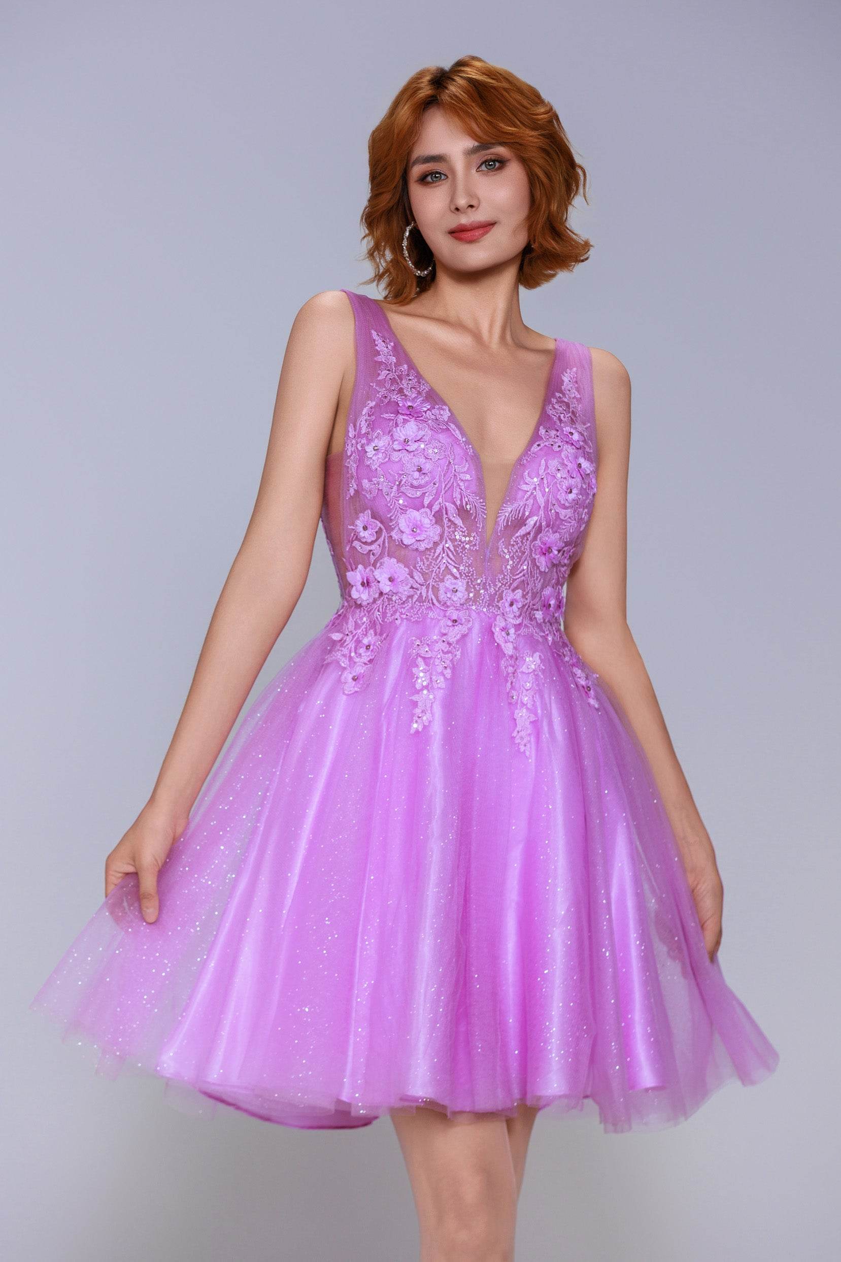 A-Line Mini Tulle Homecoming Dress CS1074