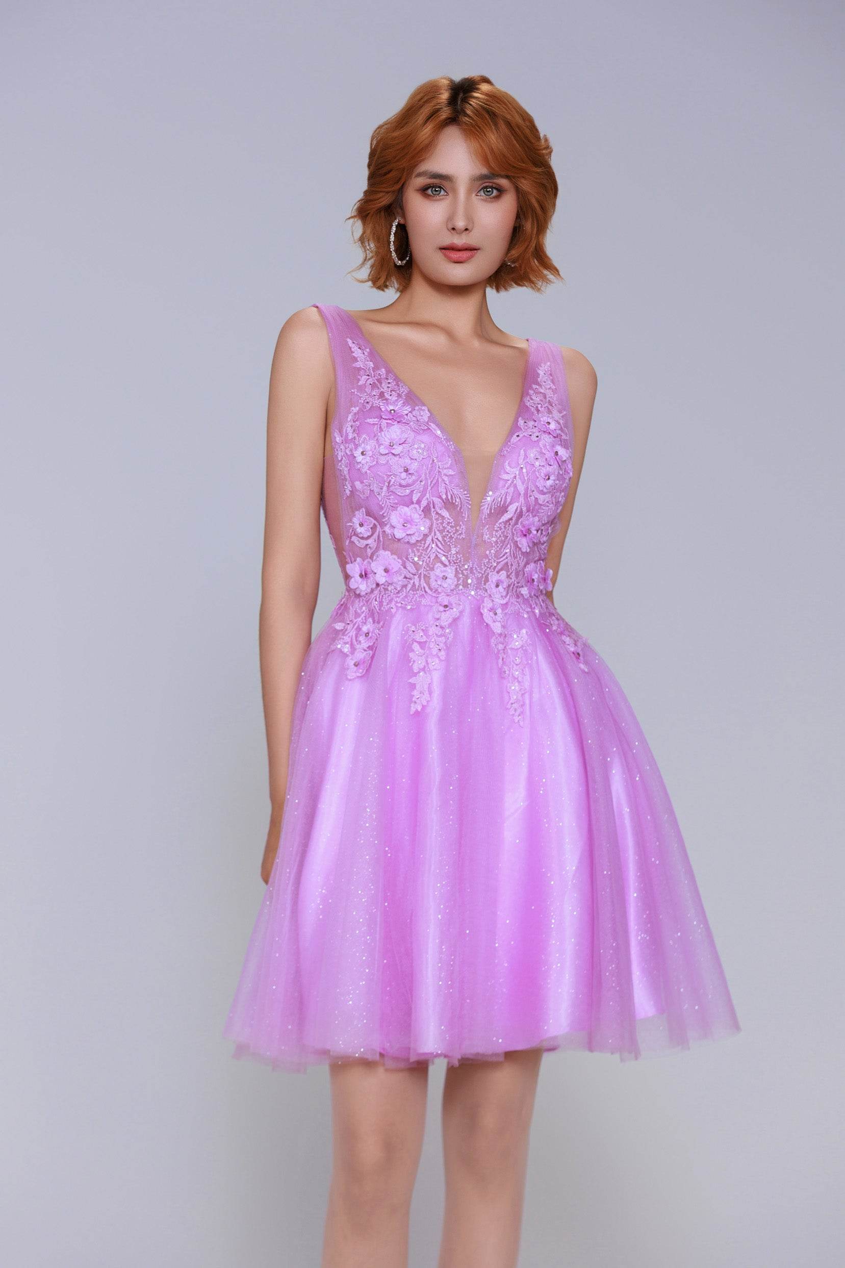 A-Line Mini Tulle Homecoming Dress CS1074