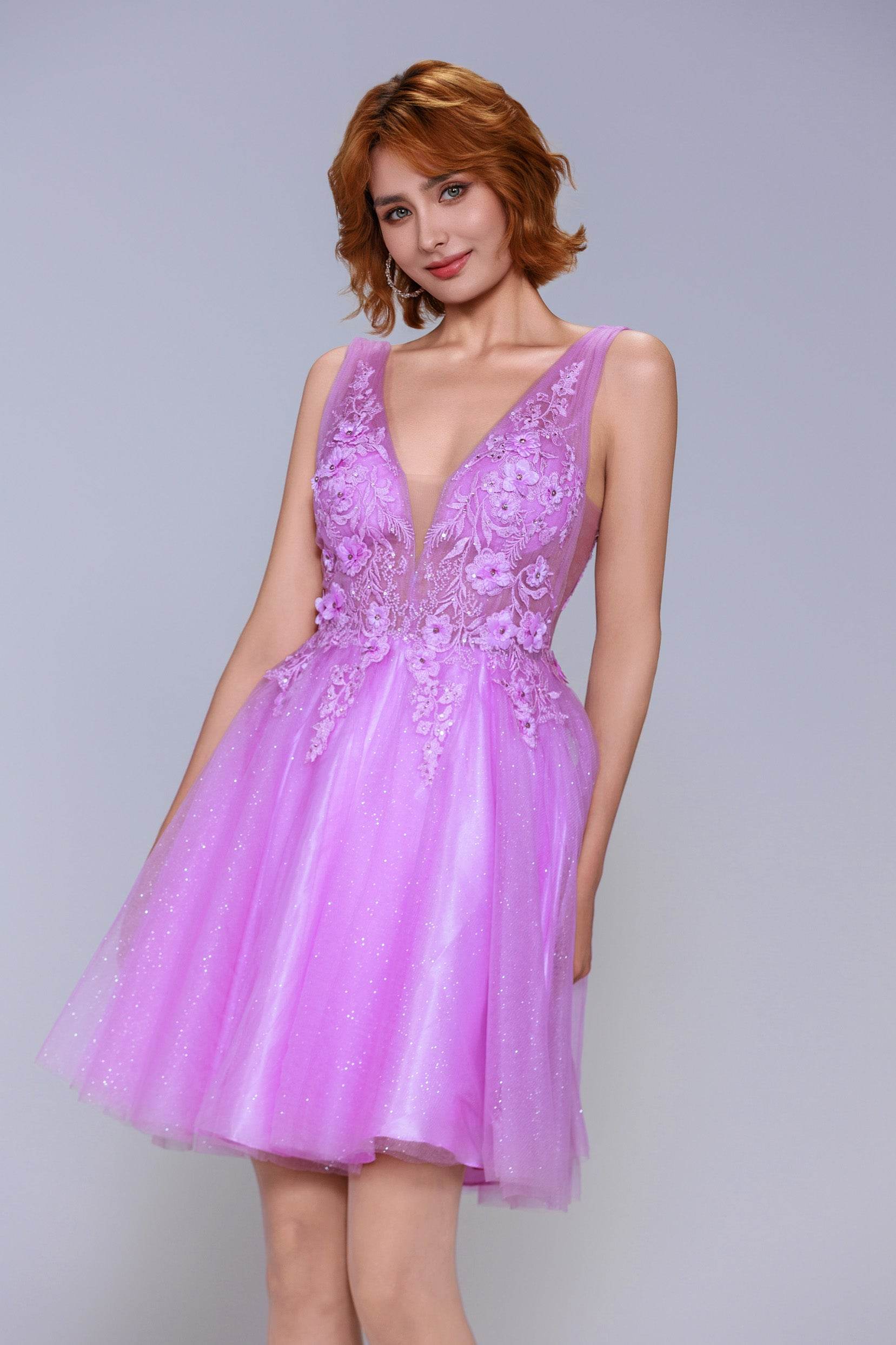 A-Line Mini Tulle Homecoming Dress CS1074