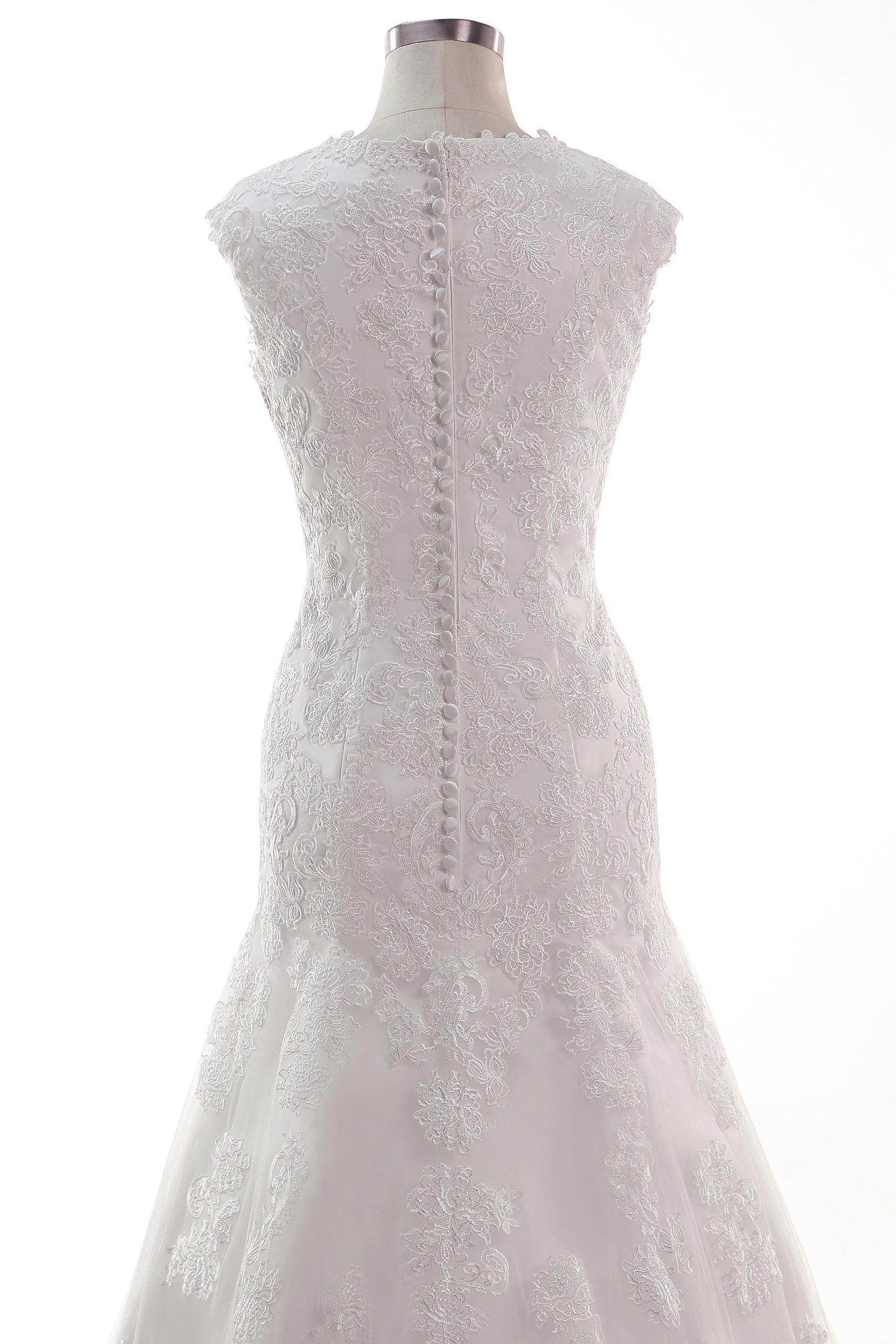 Trumpet-Mermaid Chapel Train Tulle Lace Wedding Dress CW2454