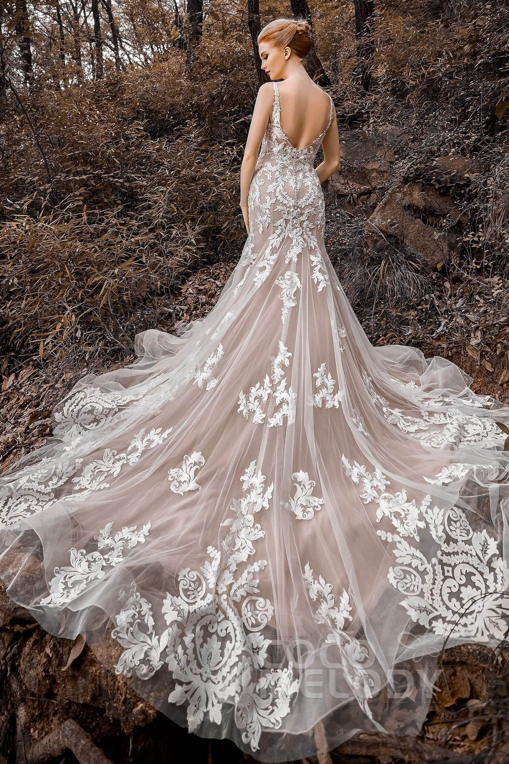 Trumpet-Mermaid Court Train Tulle Wedding Dress CW2123