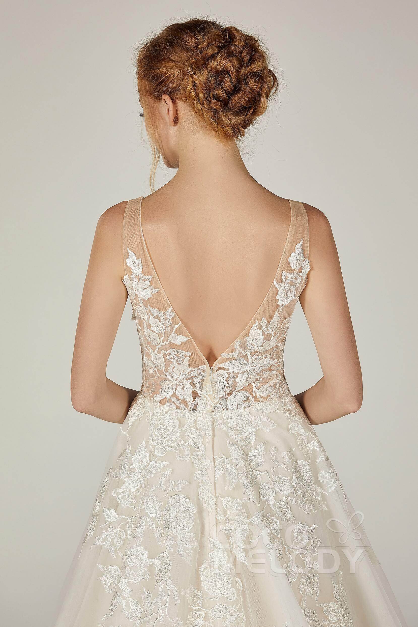 A-Line Court Train Tulle Wedding Dress CW2290