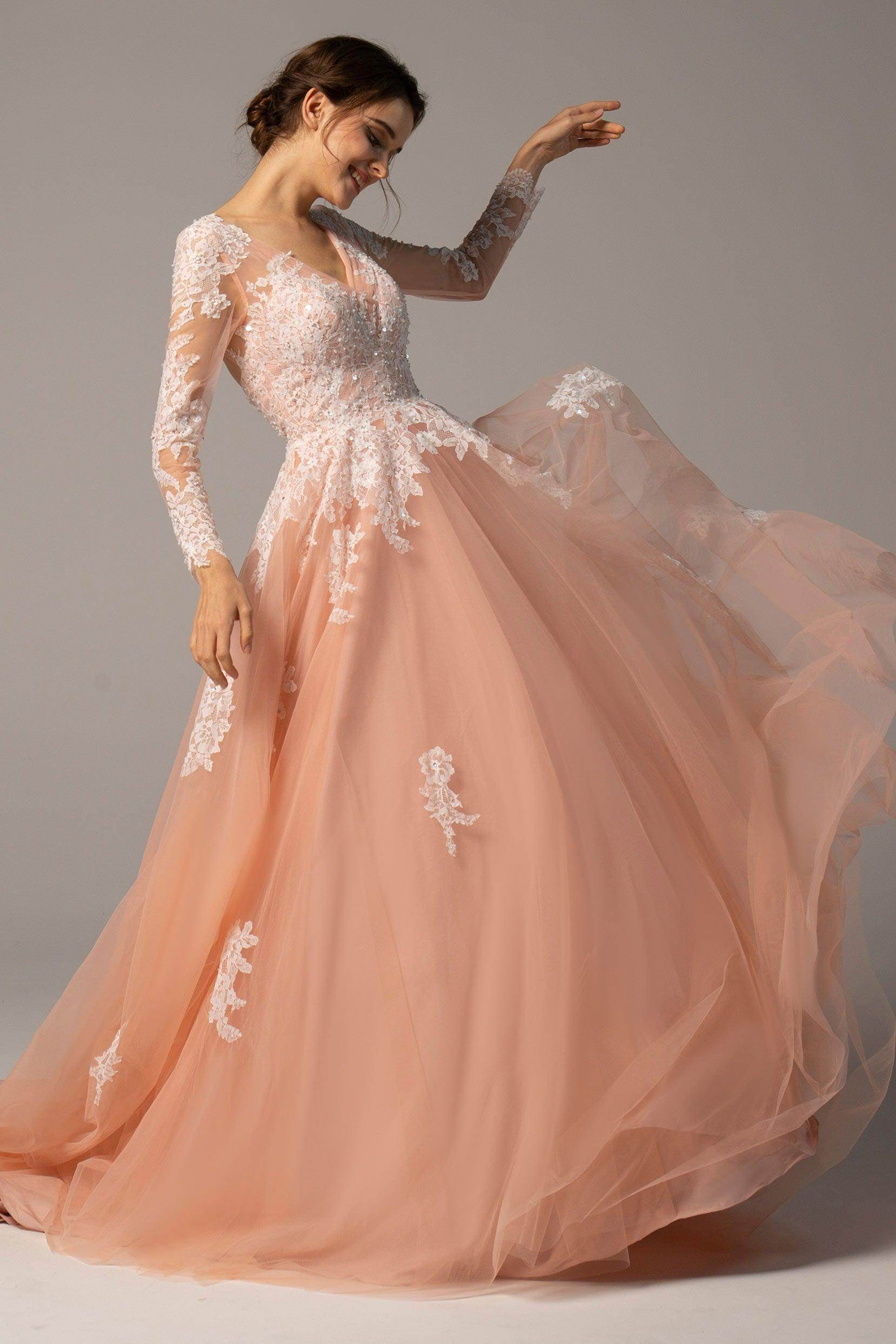A-Line Court Train Tulle Wedding Dress CW2336