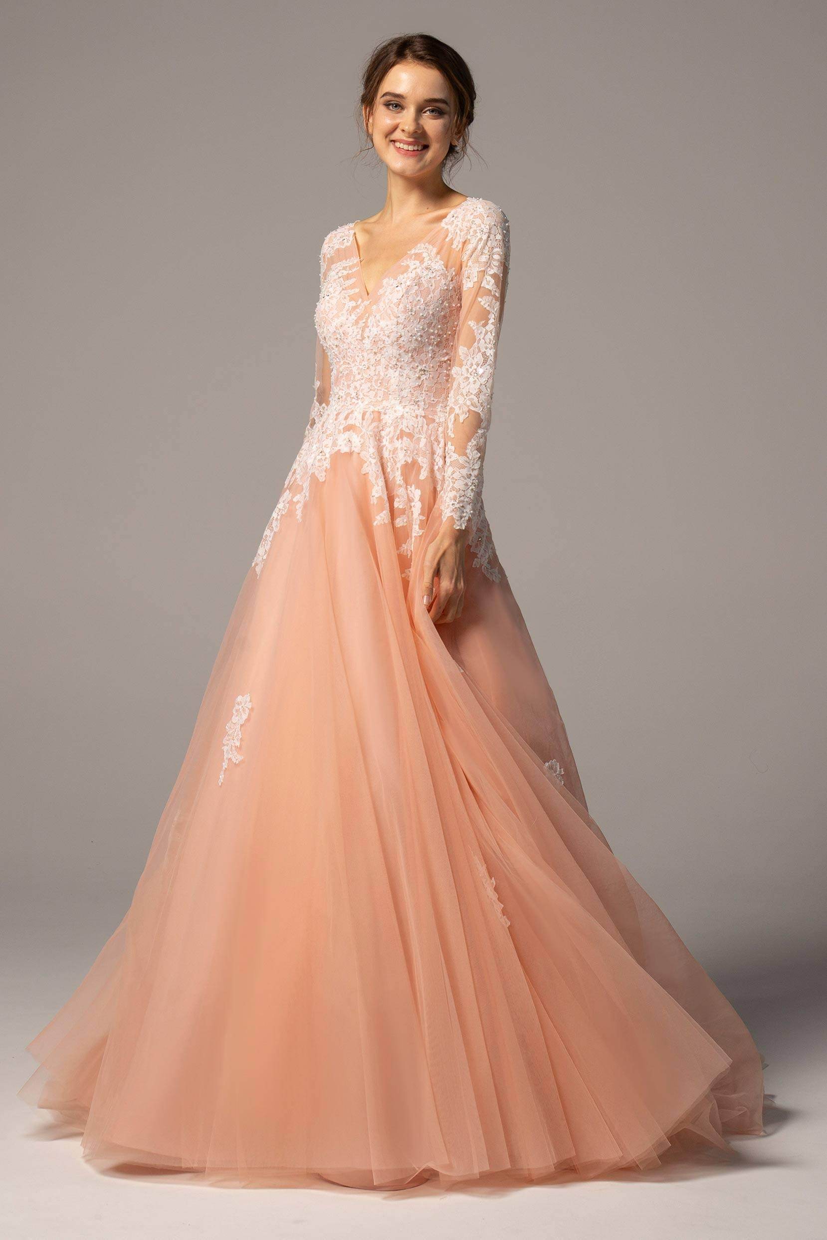 A-Line Court Train Tulle Wedding Dress CW2336
