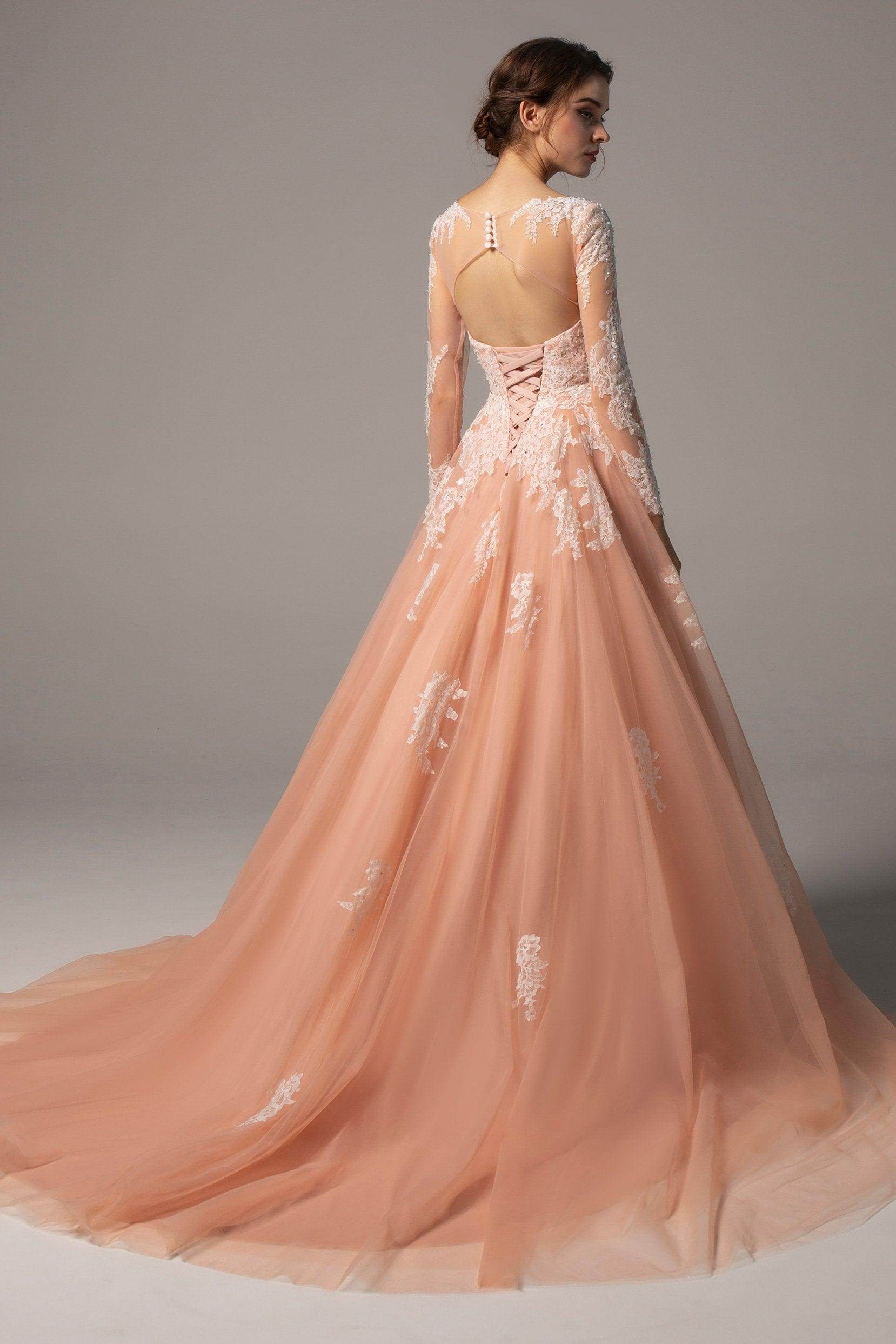 A-Line Court Train Tulle Wedding Dress CW2336