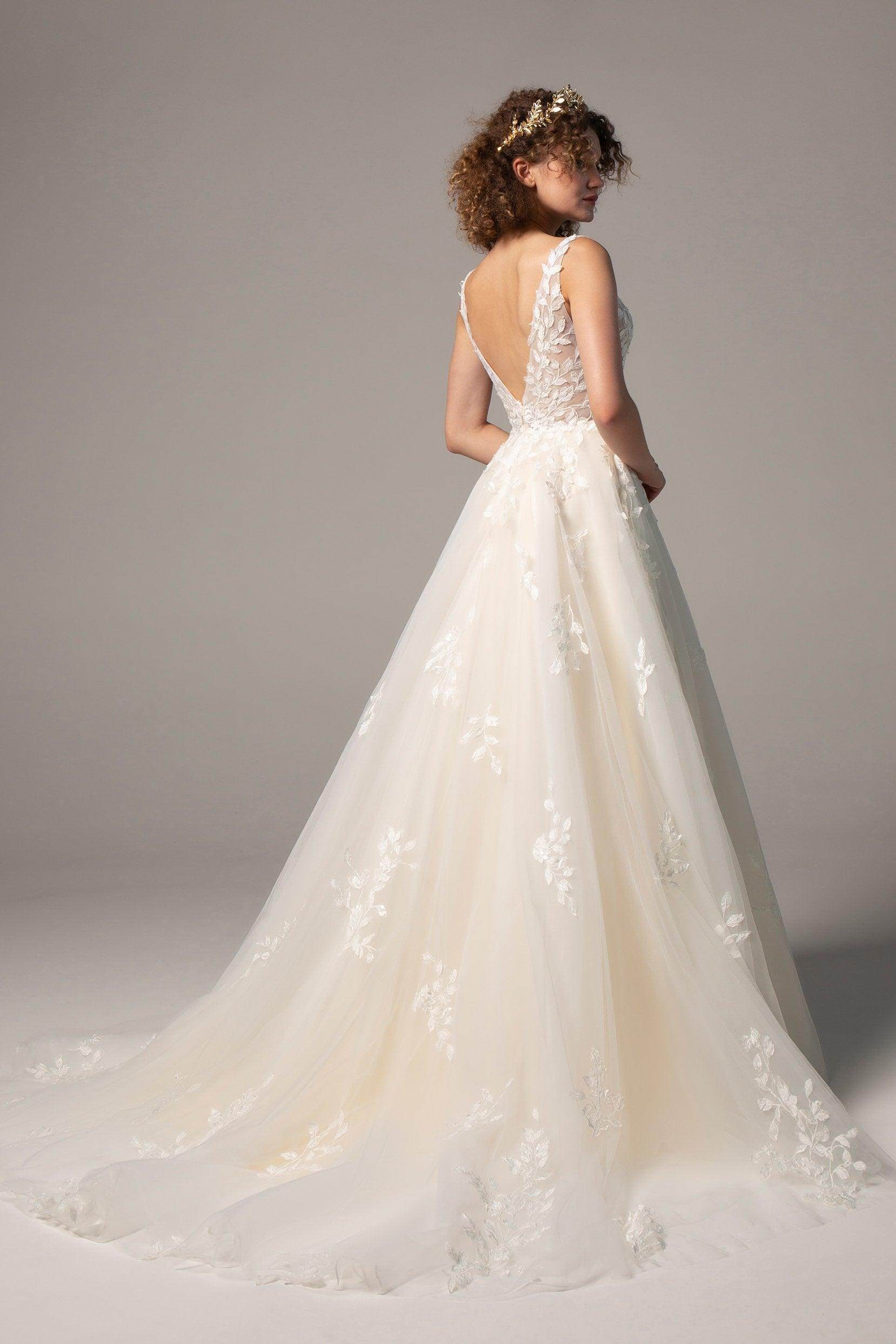 A-Line Court Train Tulle Wedding Dress CW2368