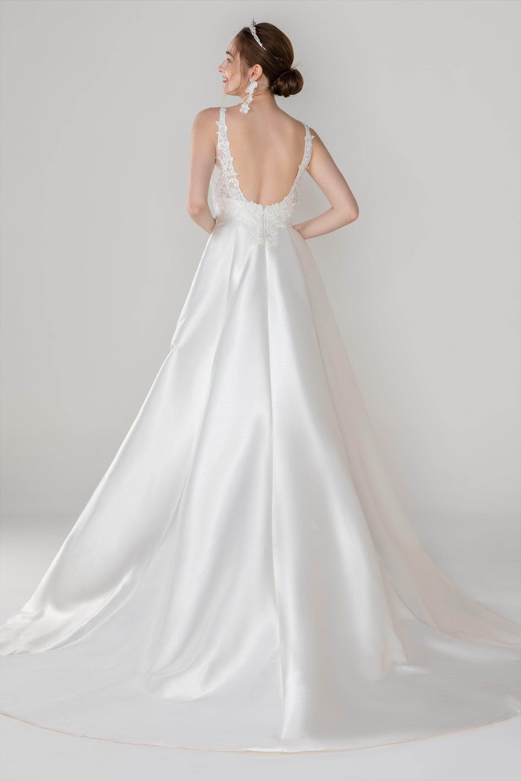 A-Line Court Train Mikado Wedding Dress CW2449