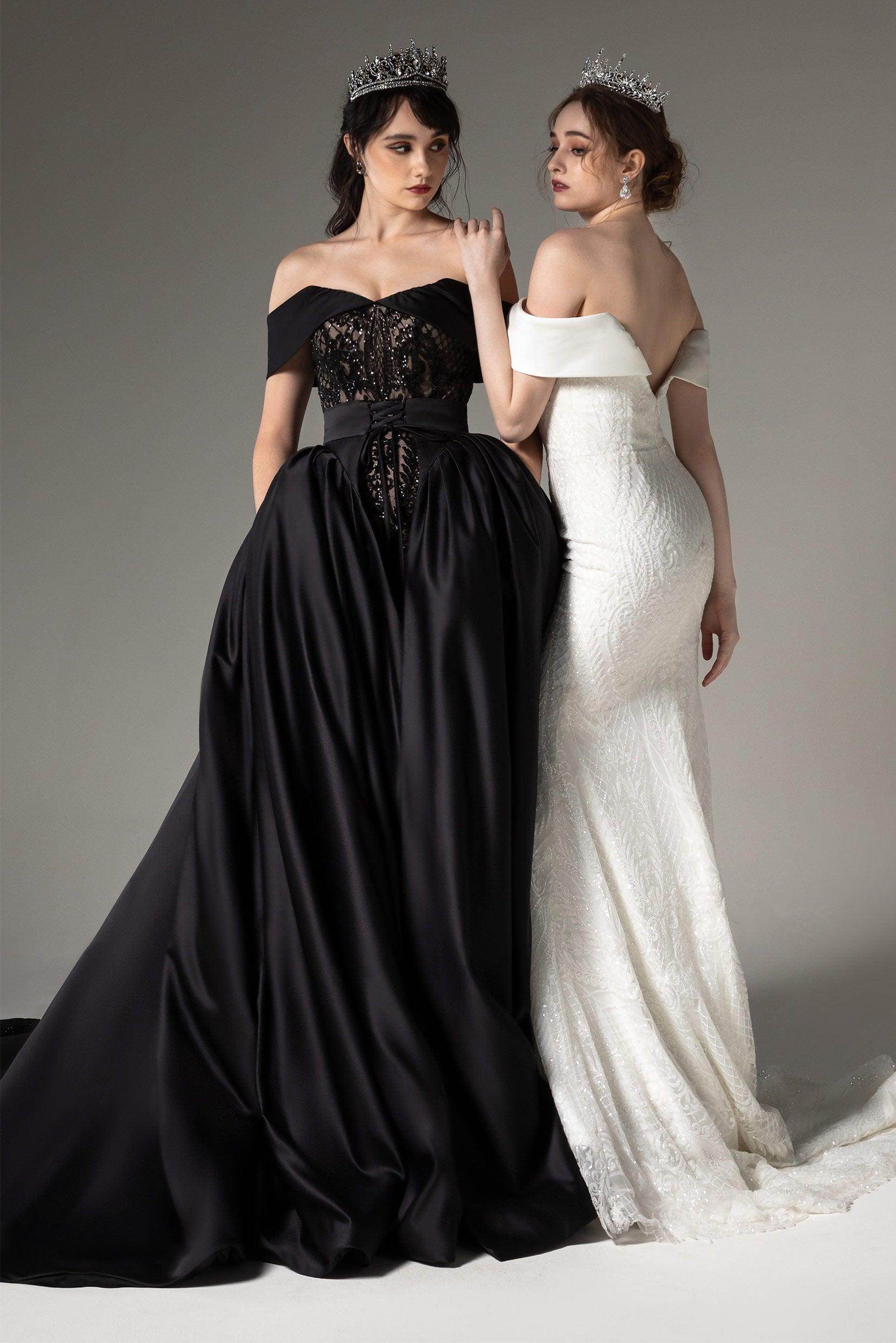 Princess Chapel Train Satin Wedding Dress CW2513