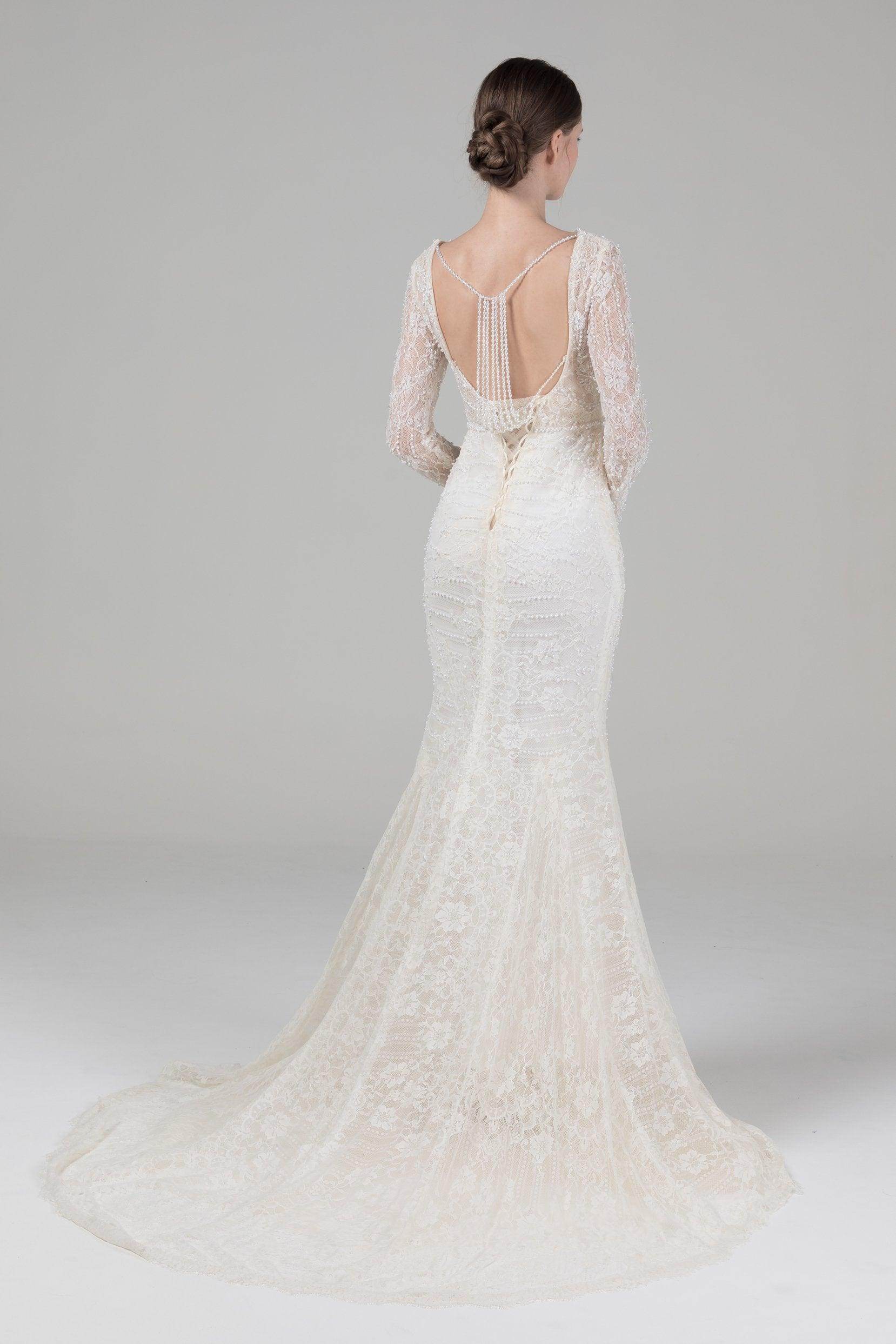 Mermaid Court Train Lace Wedding Dress CW2579