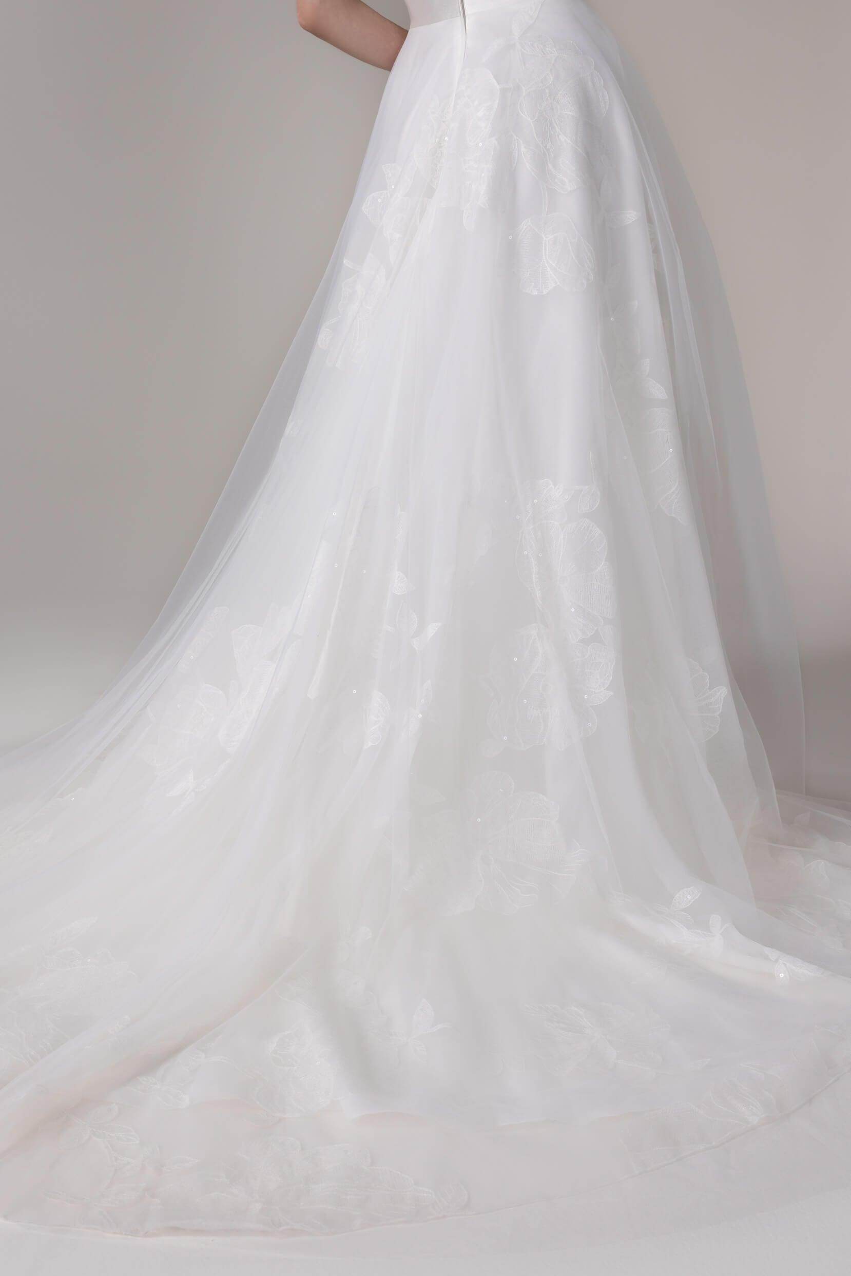 A-Line Court Train Mikado Wedding Dress CW2789