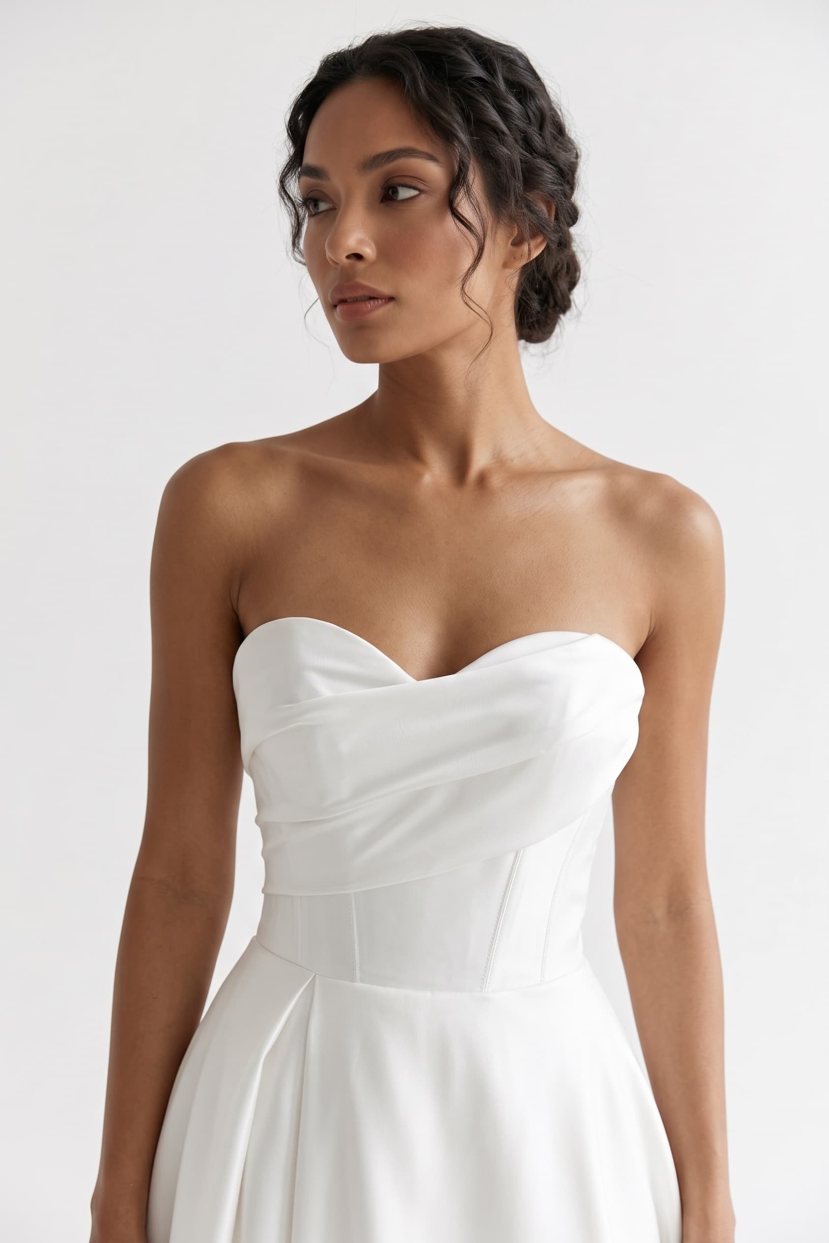 A-Line Court Train Mikado Wedding Dress CW3124