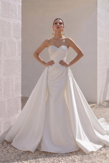 A-Line Court Train Mikado Wedding Dress CW3164