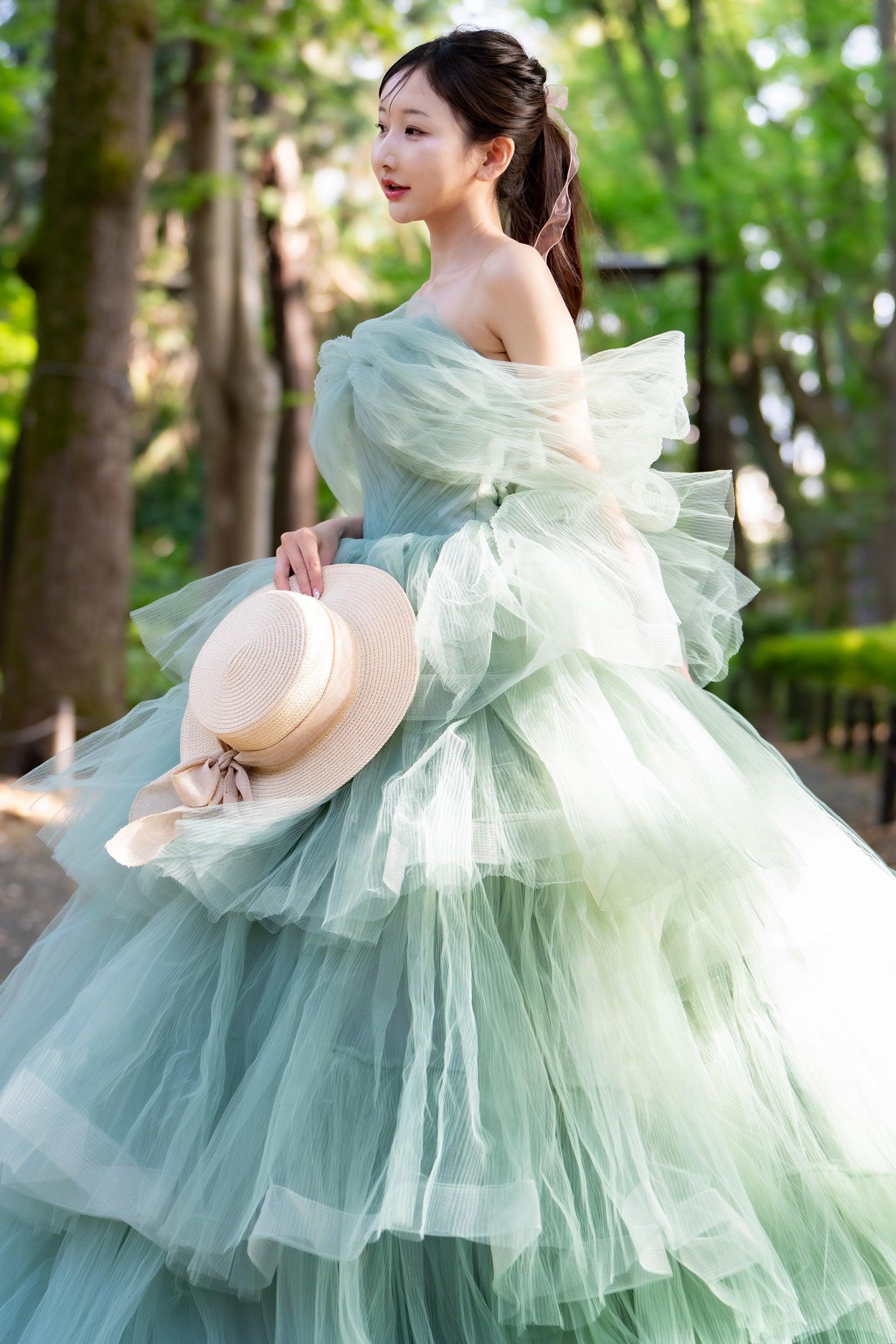 Ball Gown Court Train Tulle Wedding Dress CW3298