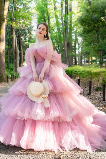 Ball Gown Court Train Tulle Wedding Dress CW3298