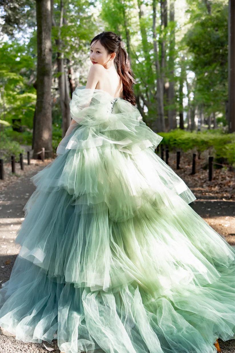 Ball Gown Court Train Tulle Wedding Dress CW3298