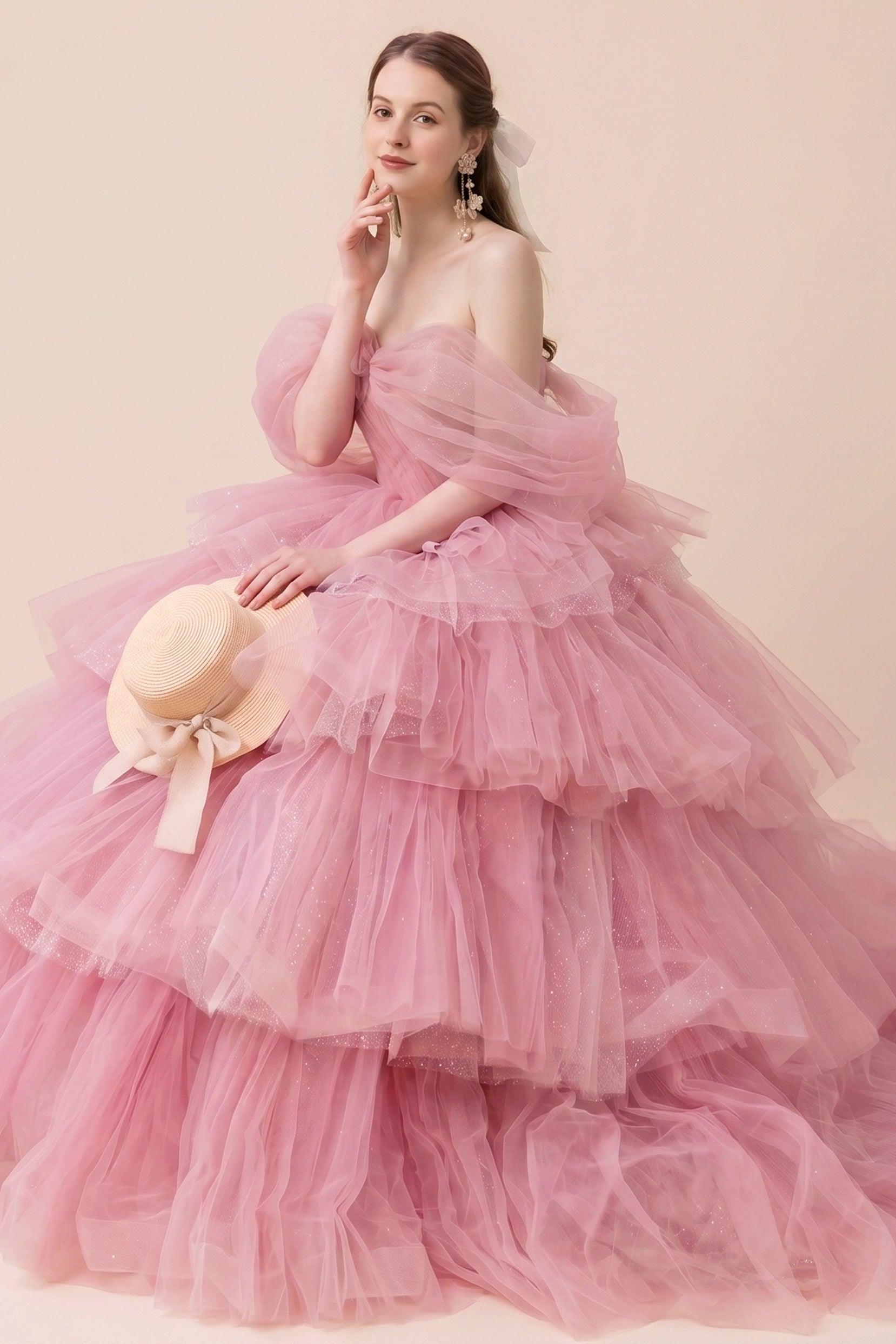 Ball Gown Court Train Tulle Wedding Dress CW3298