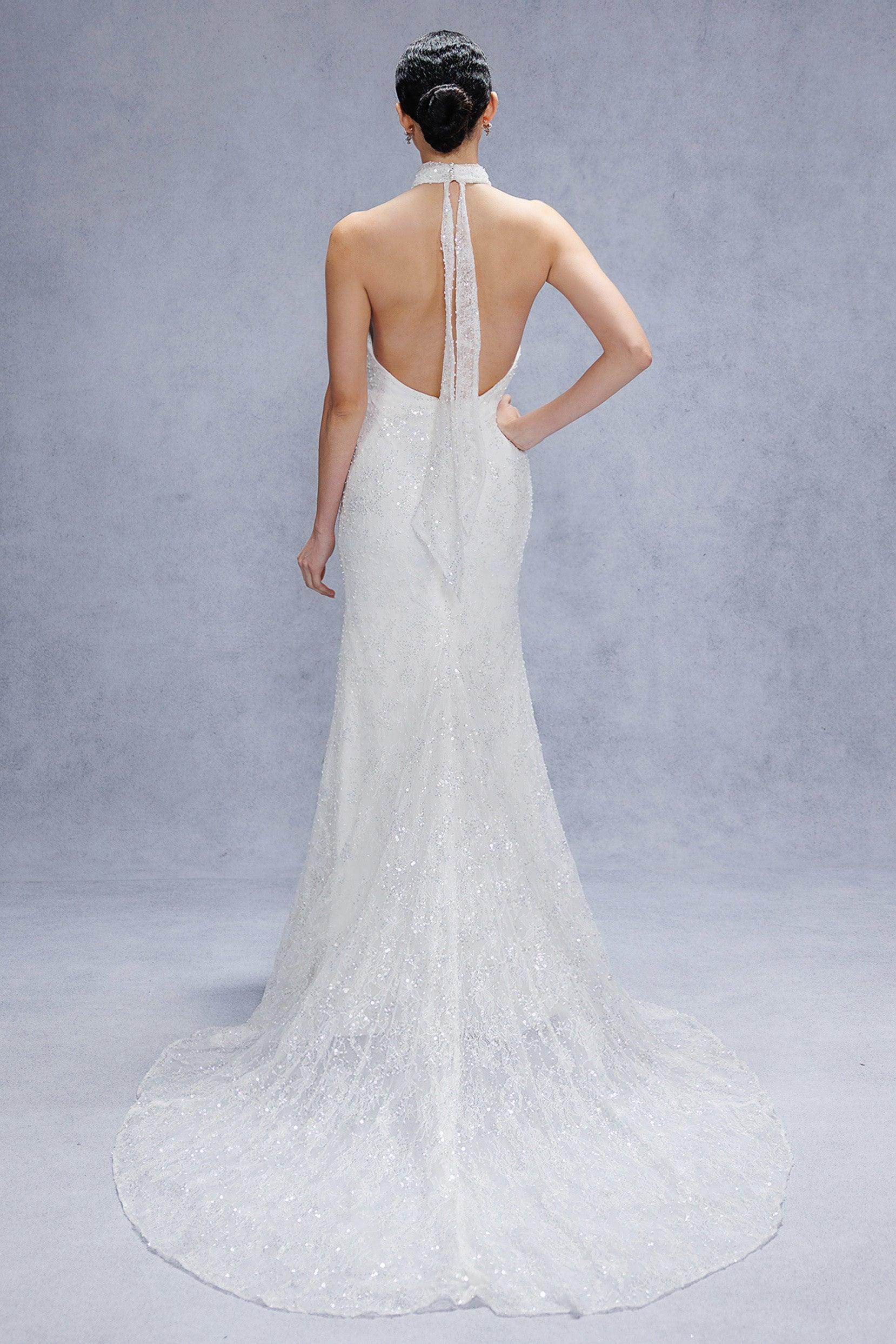 Trumpet-Mermaid Court Train Satin Wedding Dress CW3331