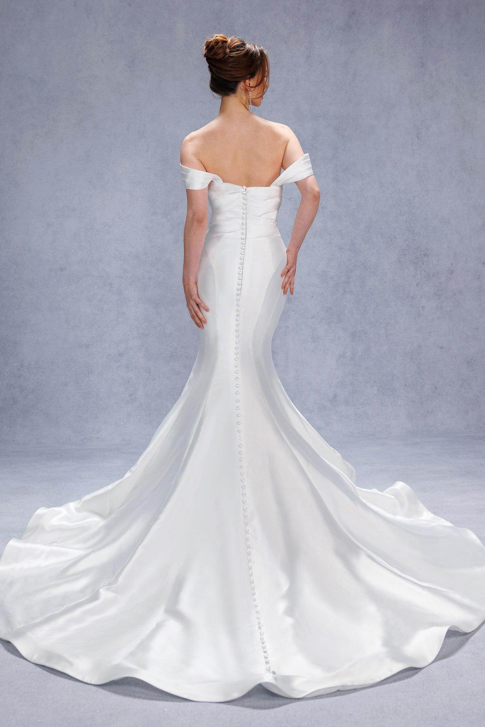 Trumpet-Mermaid Court Train Glitter Wedding Dress CW3334