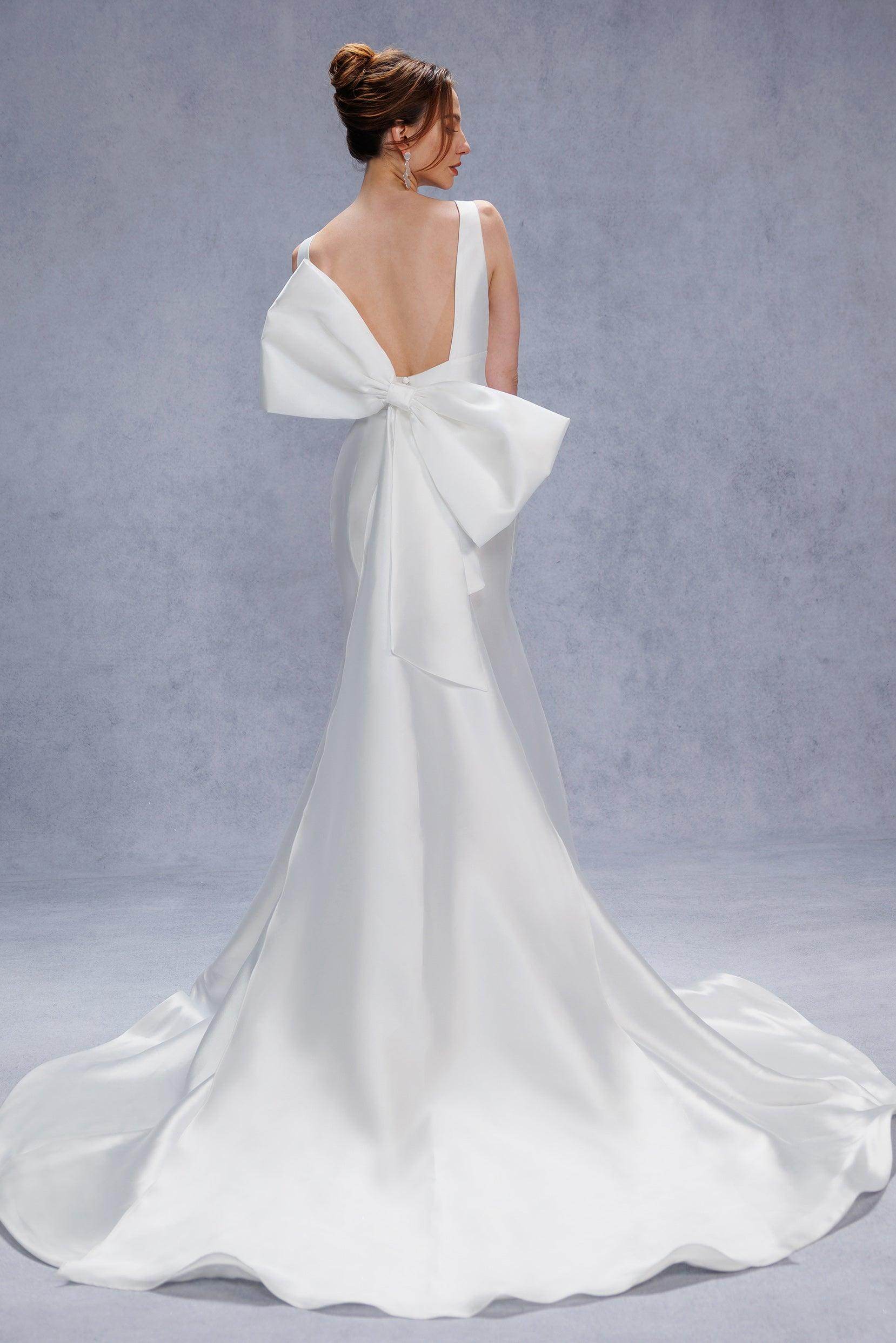 Trumpet-Mermaid Court Train Mikado Wedding Dress CW3356