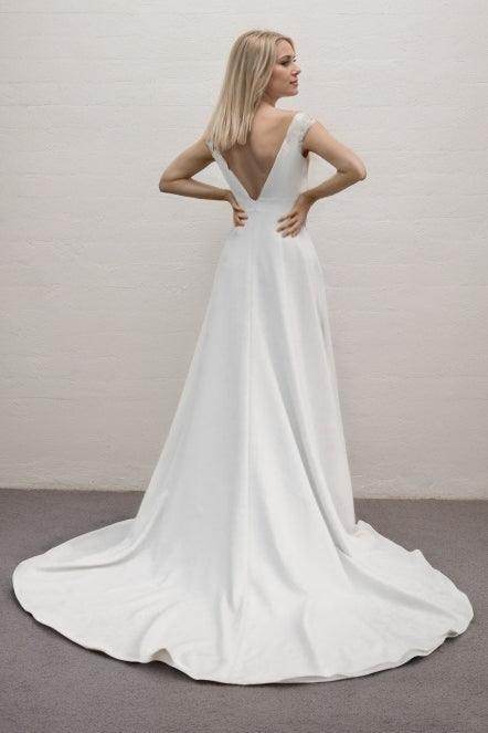 A-Line Court Train Elastic Cloth Wedding Dress CW3444
