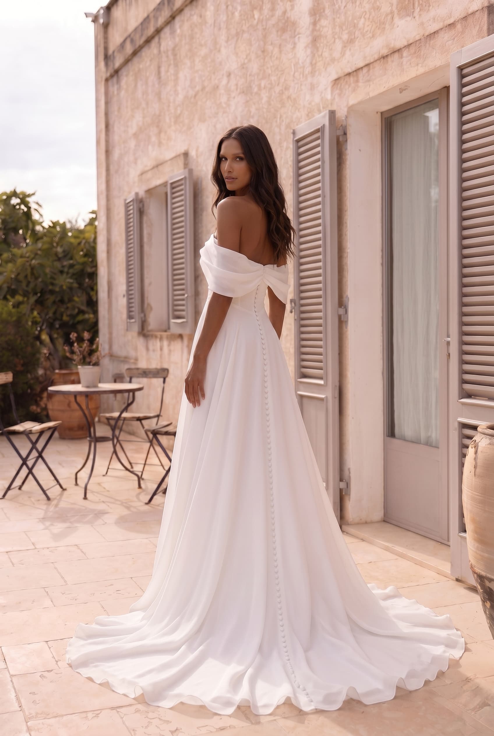 A-Line Court Train Organza Wedding Dress CW3465