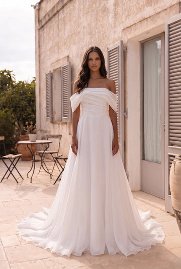 A-Line Court Train Organza Wedding Dress CW3465