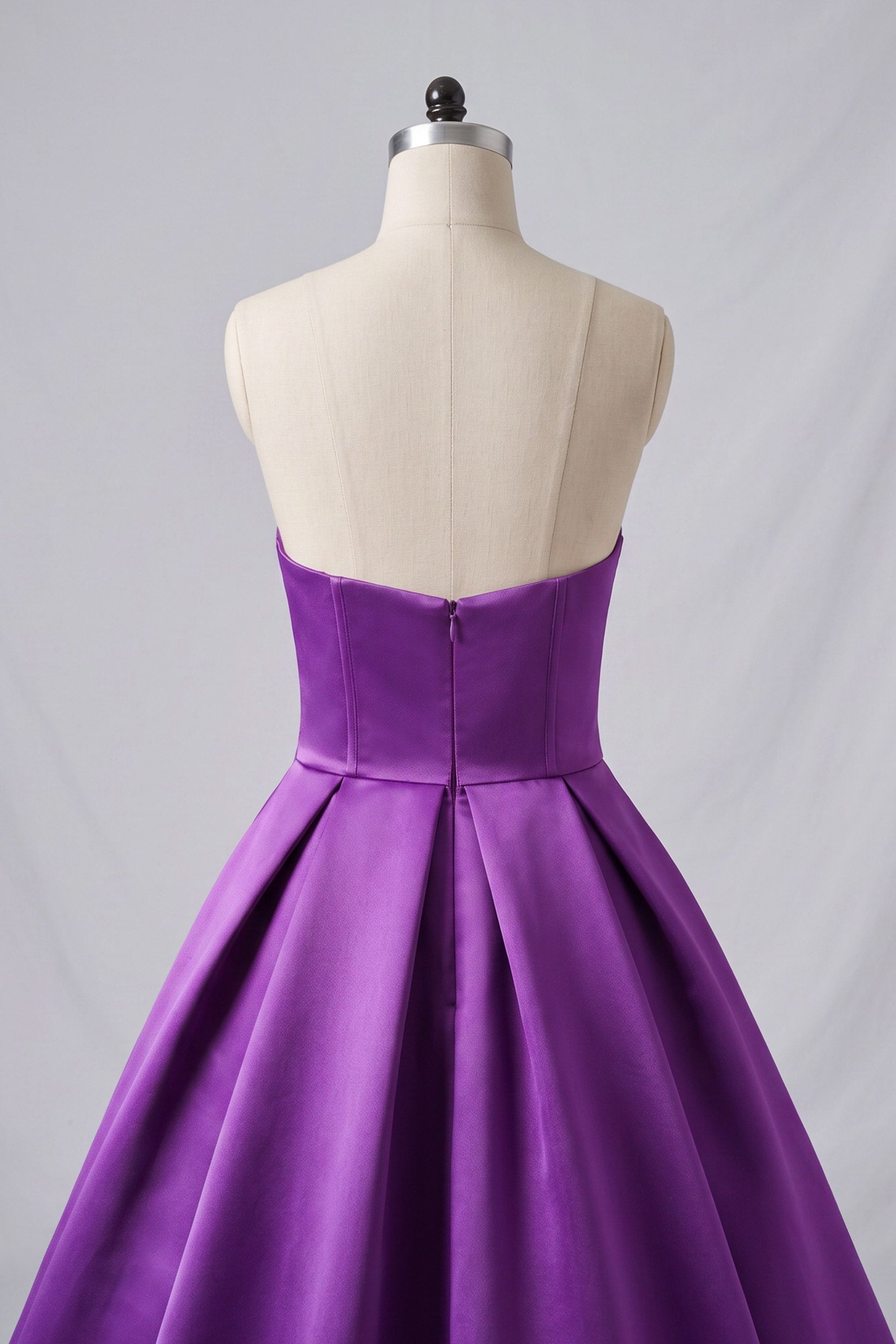 A-Line Court Train Satin Wedding Dress CW3502