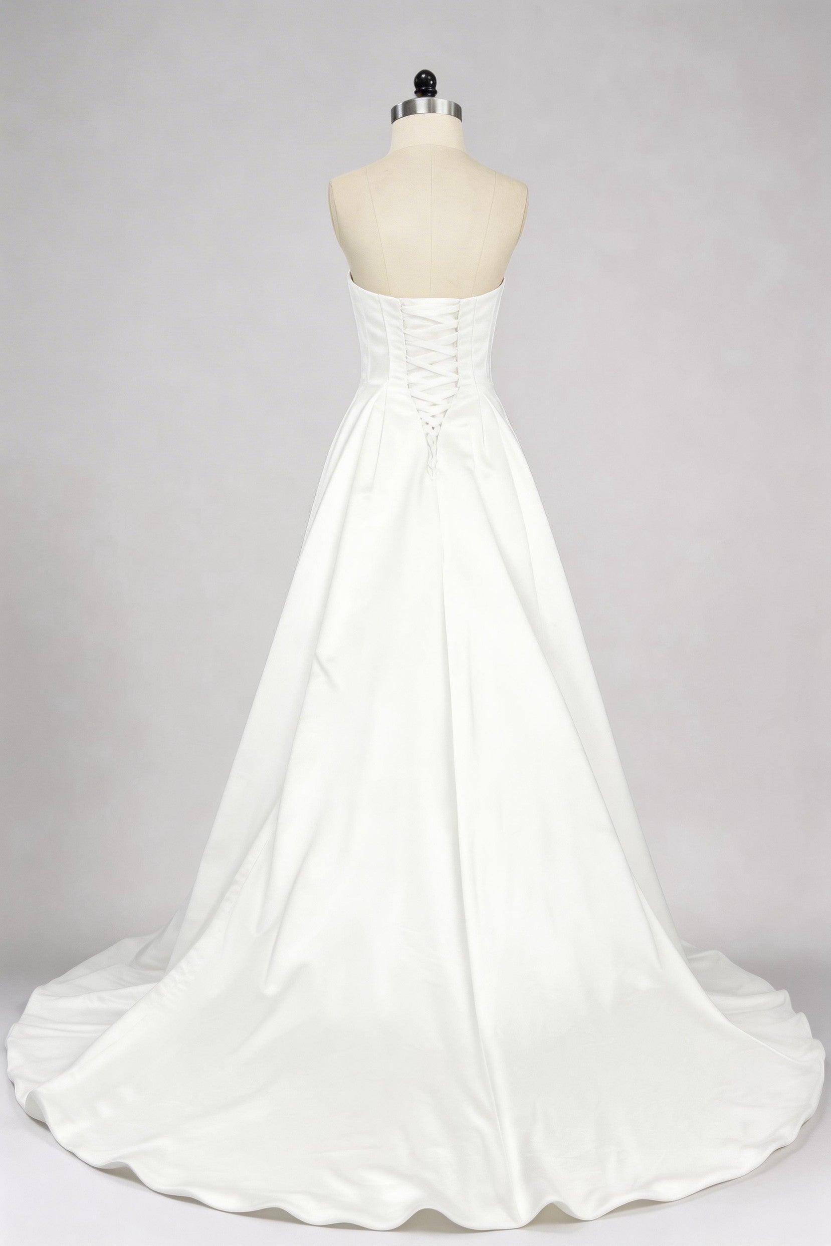 A-Line Court Train Satin Wedding Dress CW3502