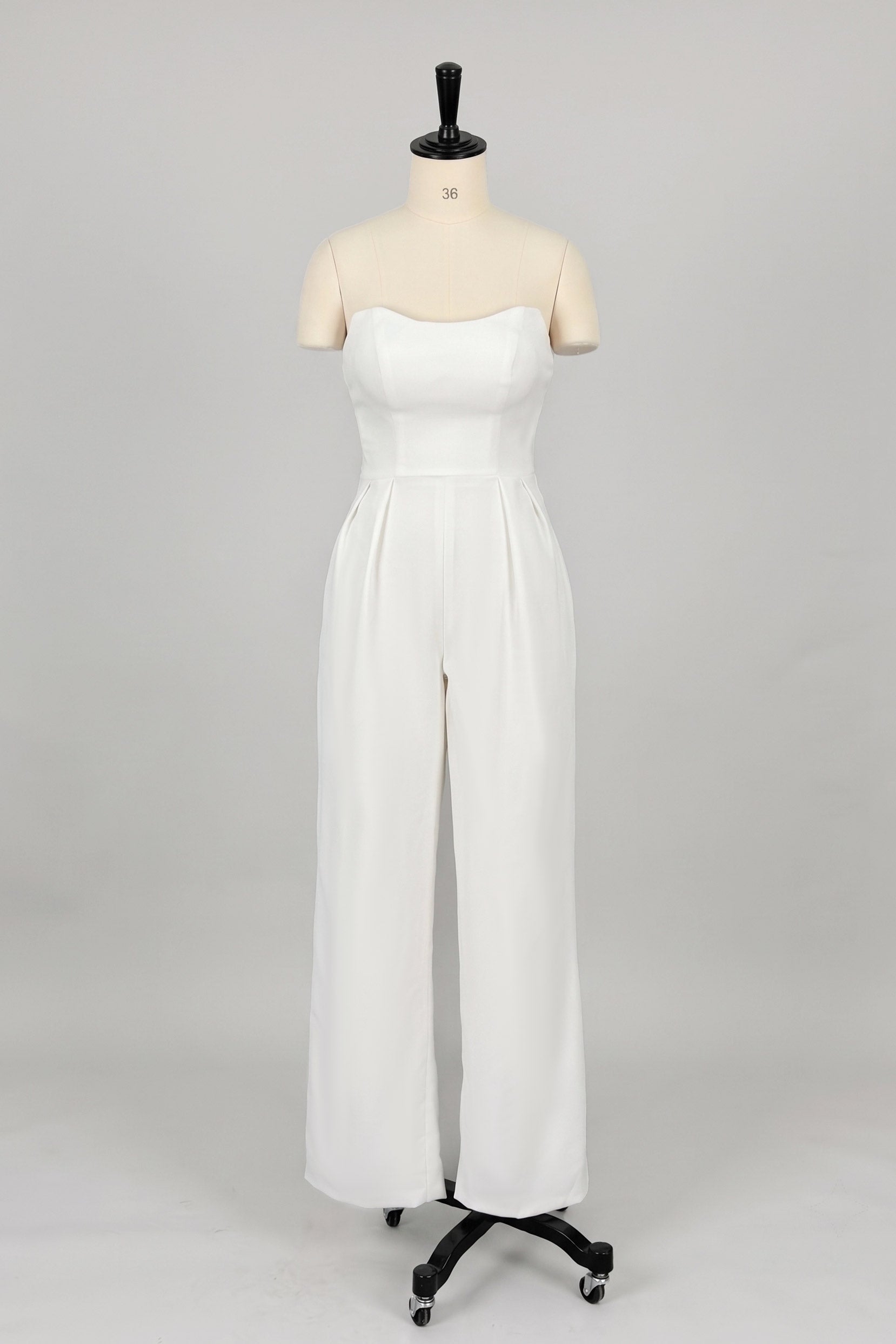 Strapless Floor Length Elastic Cloth Wedding Jumpsuit CW3570