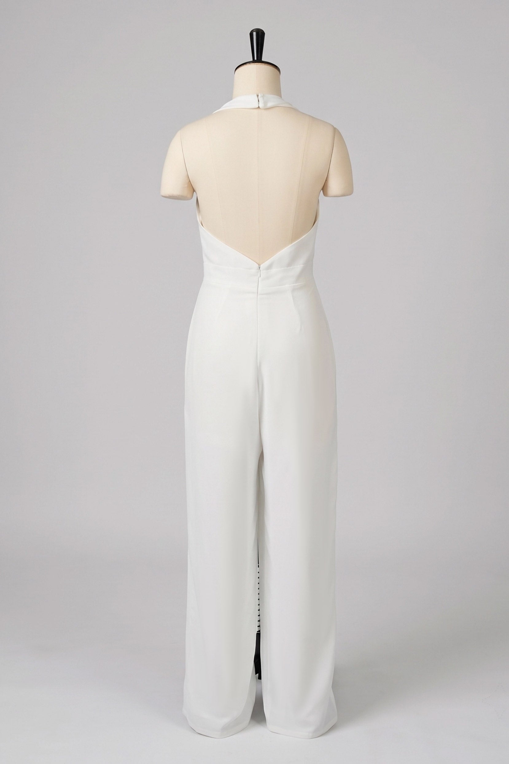 Halter Floor Length Chiffon Wedding Jumpsuit CW3577