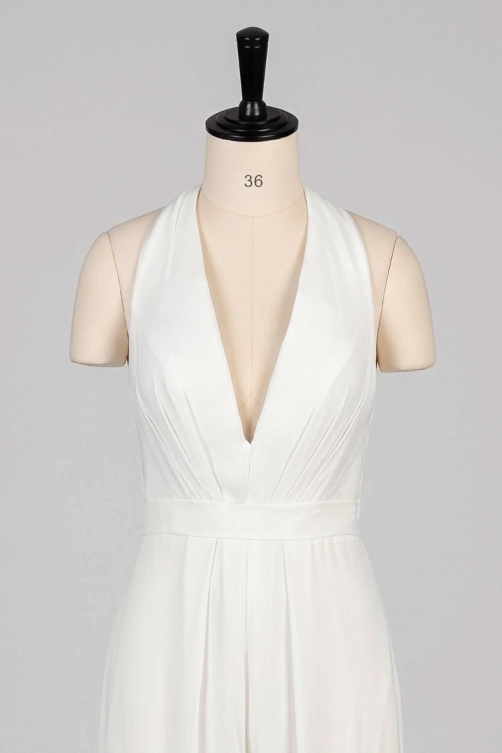 Halter Floor Length Chiffon Wedding Jumpsuit CW3577