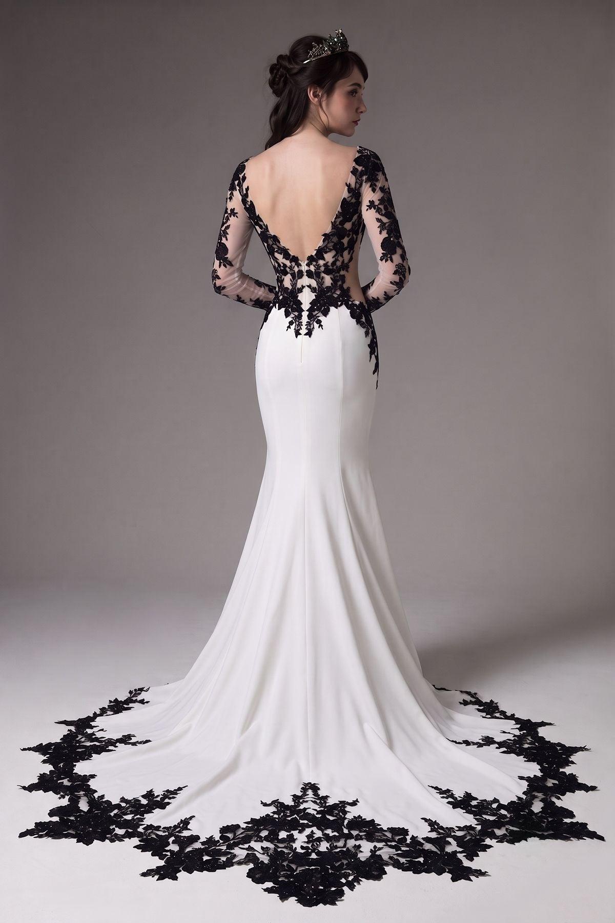 Trumpet-Mermaid Chapel Train Elastic Satin Wedding Dress CW3586