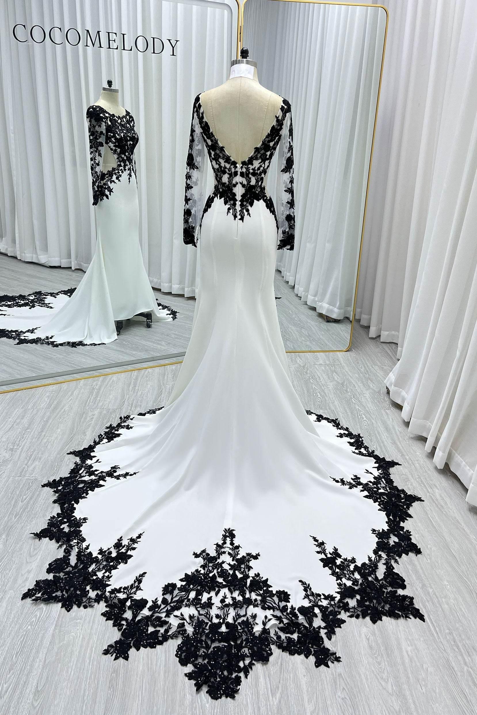 Trumpet-Mermaid Chapel Train Elastic Satin Wedding Dress CW3586