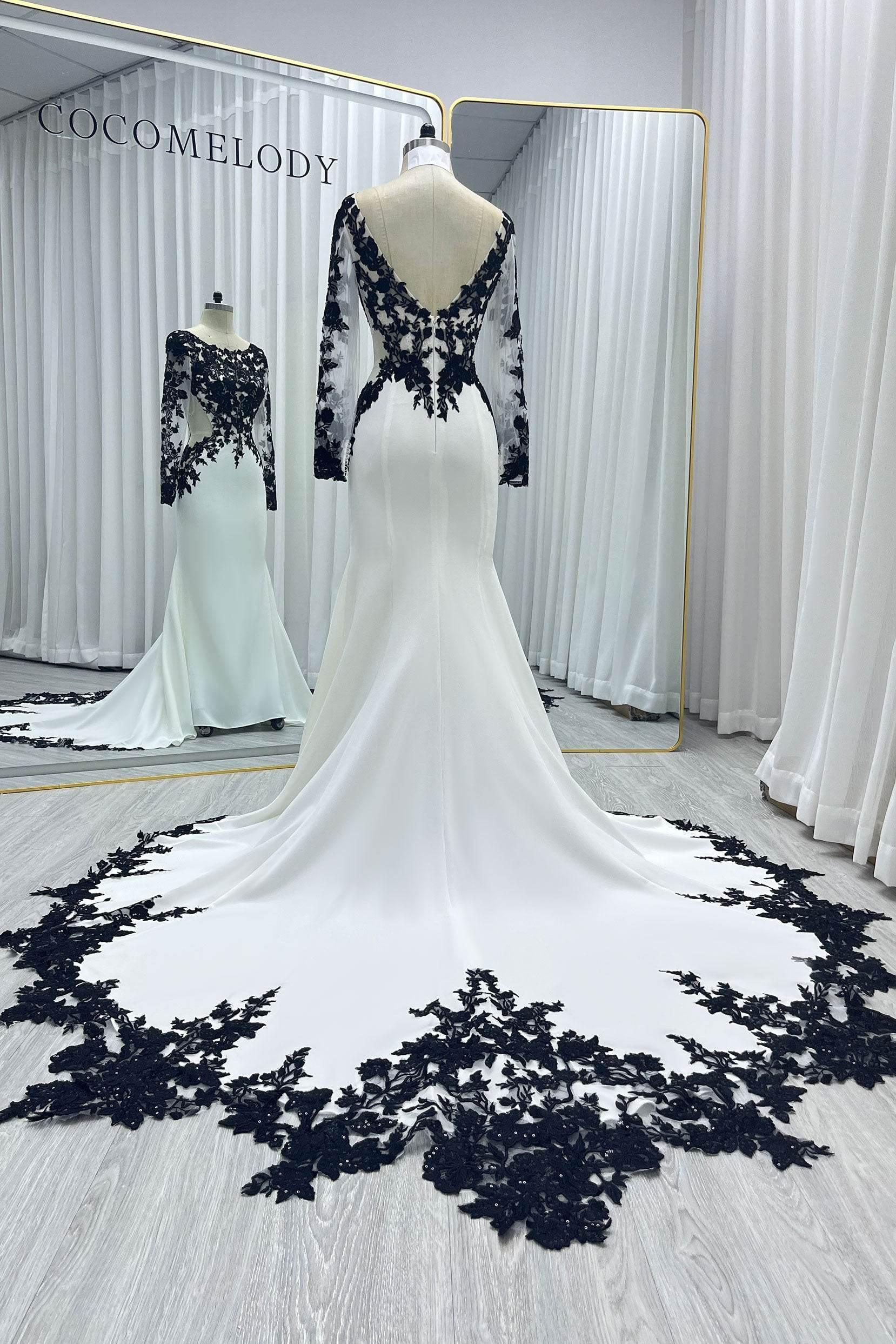 Trumpet-Mermaid Chapel Train Elastic Satin Wedding Dress CW3586