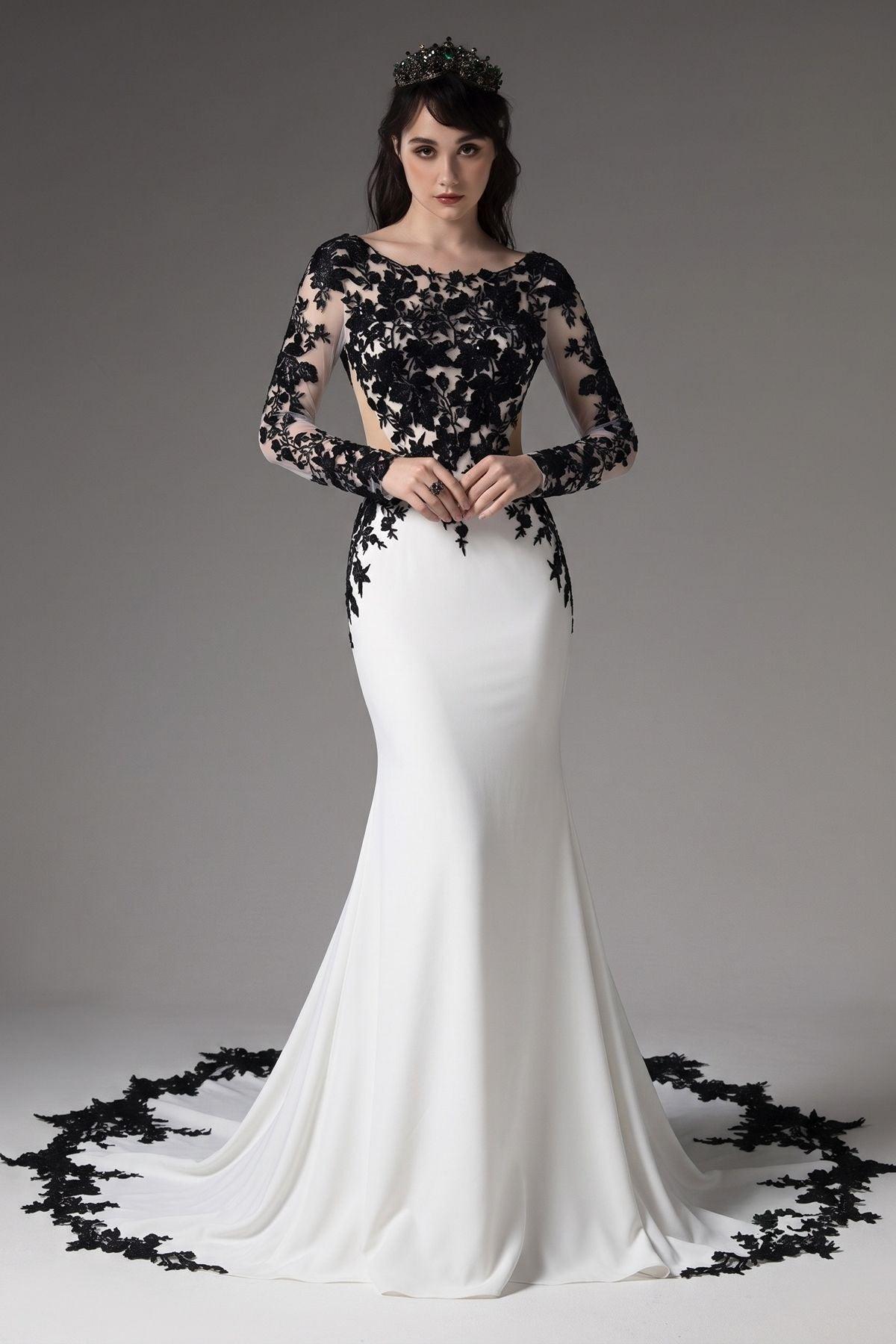Trumpet-Mermaid Chapel Train Elastic Satin Wedding Dress CW3586