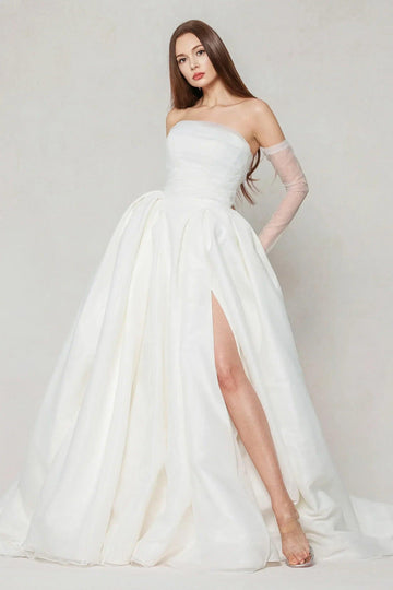 Ball Gown Chapel Train Organza Wedding Dress CW3591