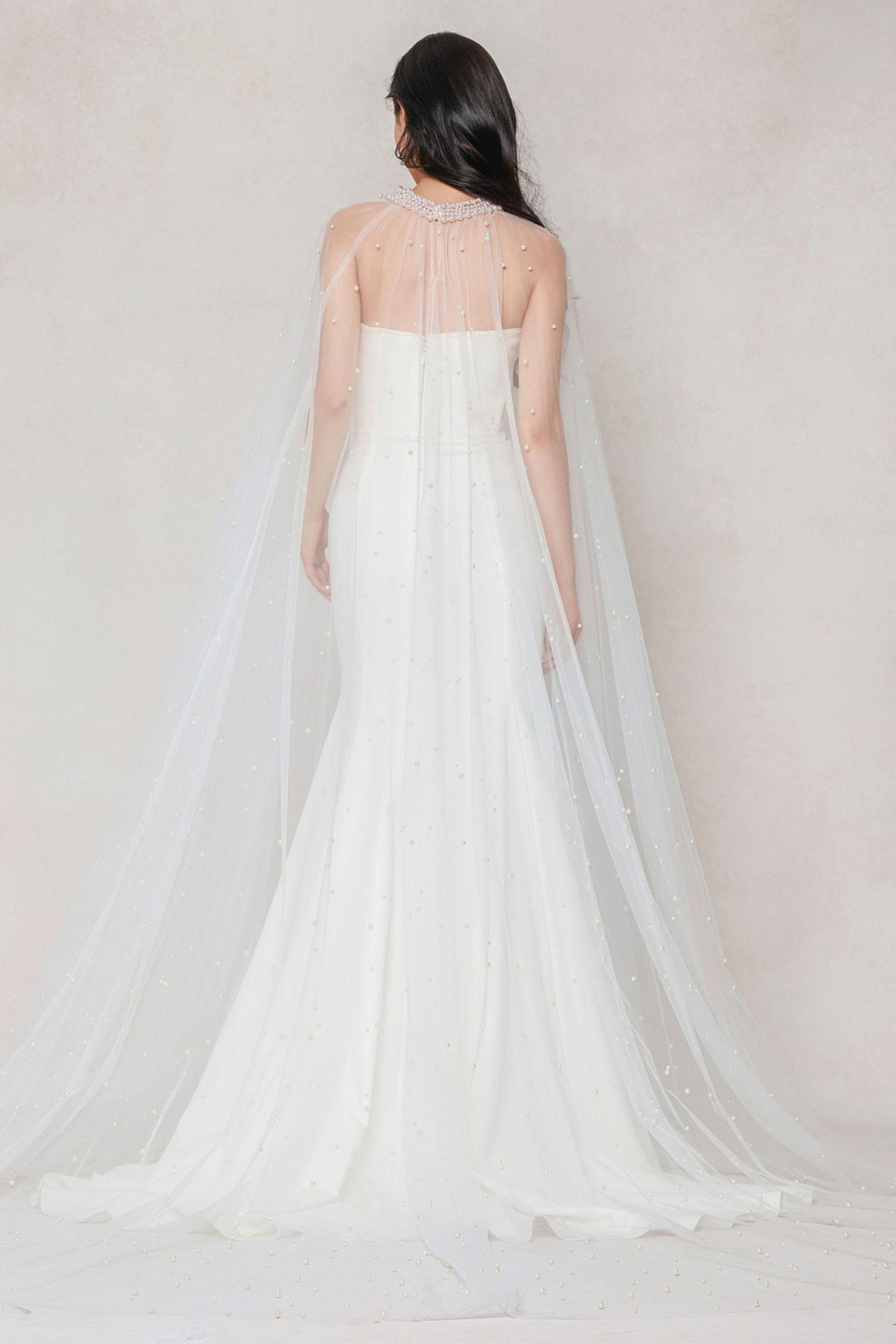 Trumpet-Mermaid Sweep-Brush Train Stretch Satin Wedding Dress CW3593