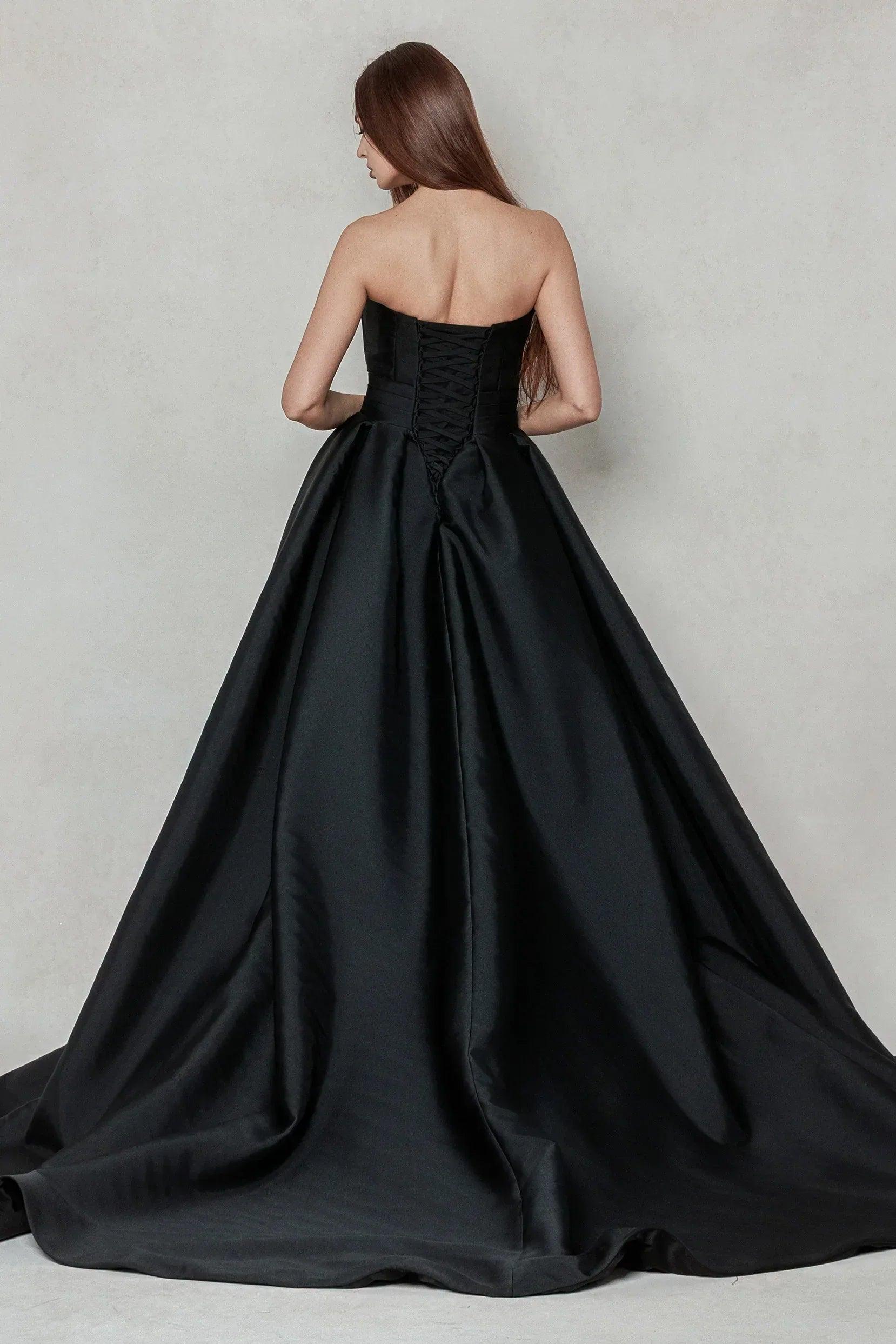 A-Line Court Train Mikado Wedding Dress CW3596