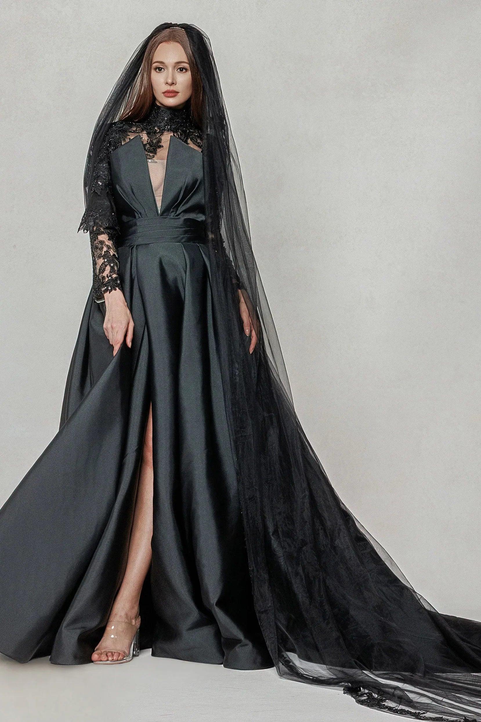 A-Line Court Train Mikado Wedding Dress CW3596