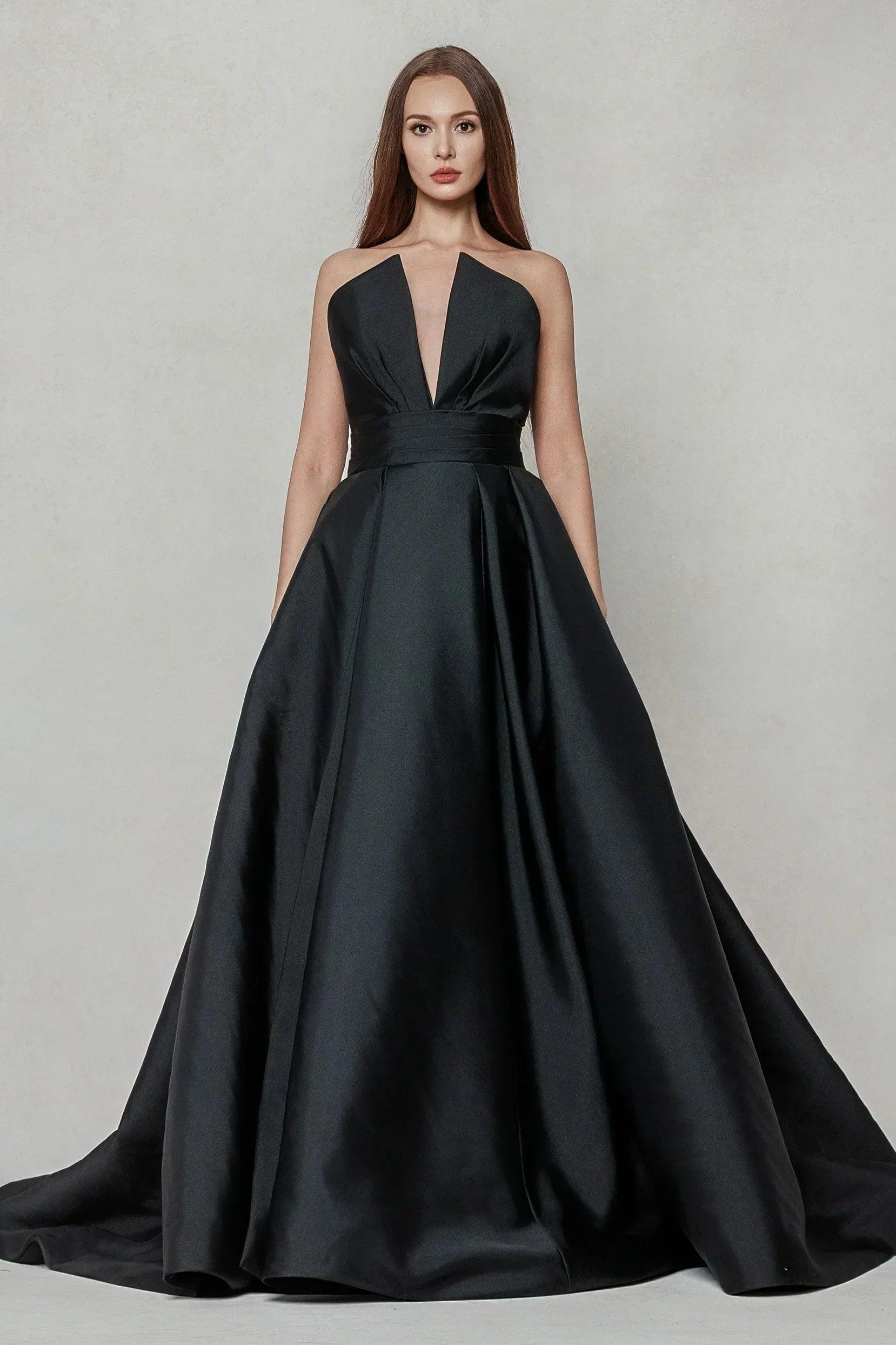 A-Line Court Train Mikado Wedding Dress CW3596