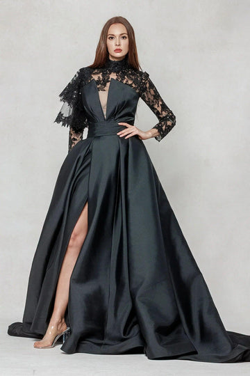 A-Line Court Train Mikado Wedding Dress CW3596