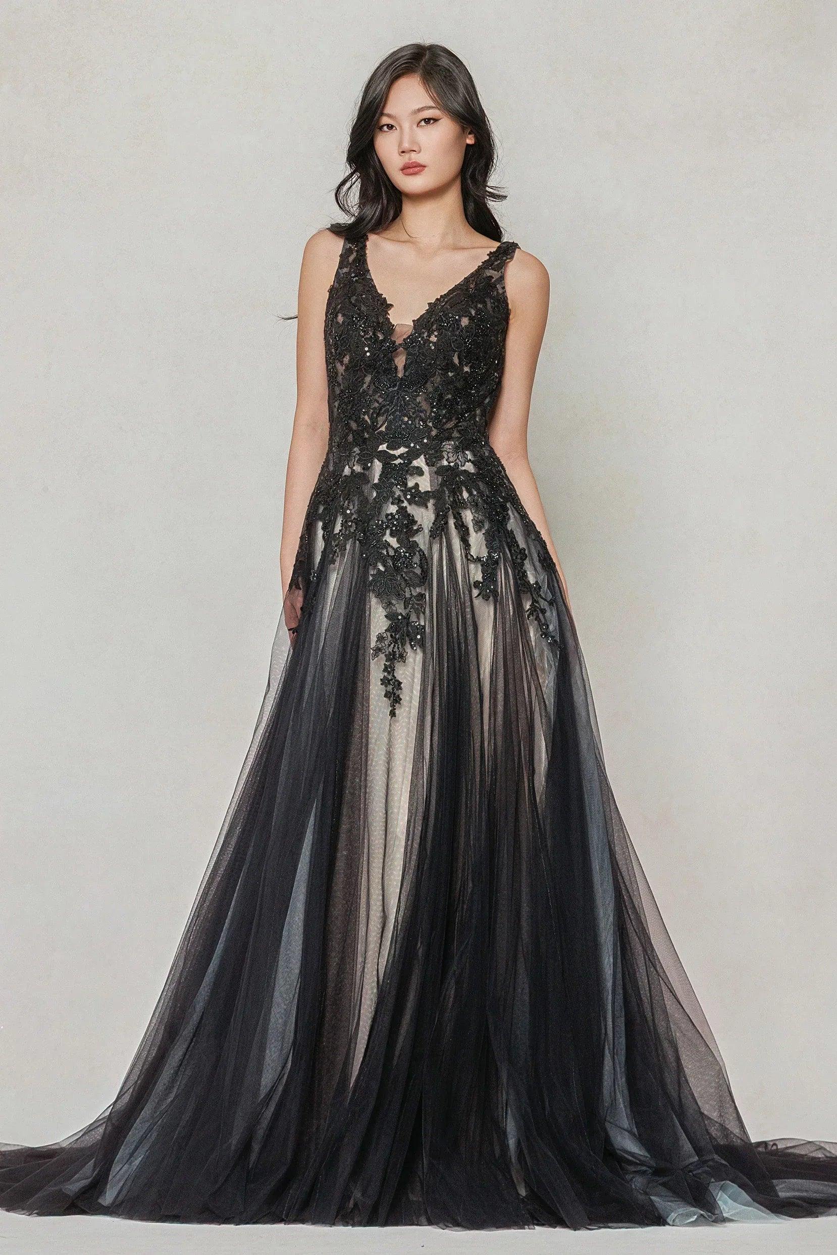 A-Line Sweep-Brush Train Tulle Wedding Dress CW3608